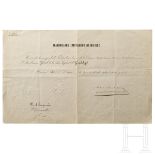 Kaiser Maximilian I. von Mexiko (1832 - 1867) - eigenhändig signierte Verleihungsurkunde zum Offizie