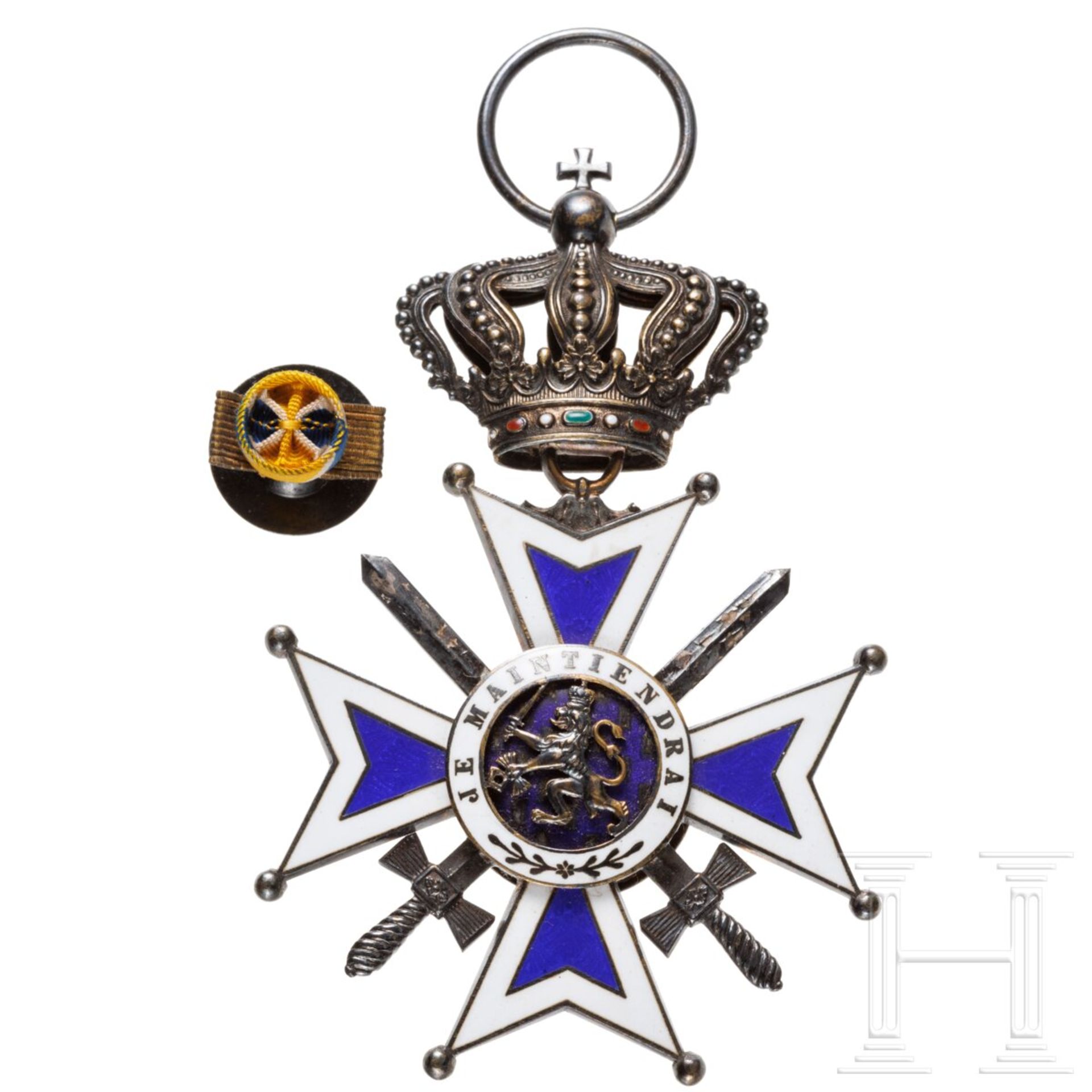 Orden von Oranien-Nassau - Großkreuz mit Schwertern an Schärpe und Knopflochrosette, Mitte 20. Jhdt. - Bild 2 aus 3
