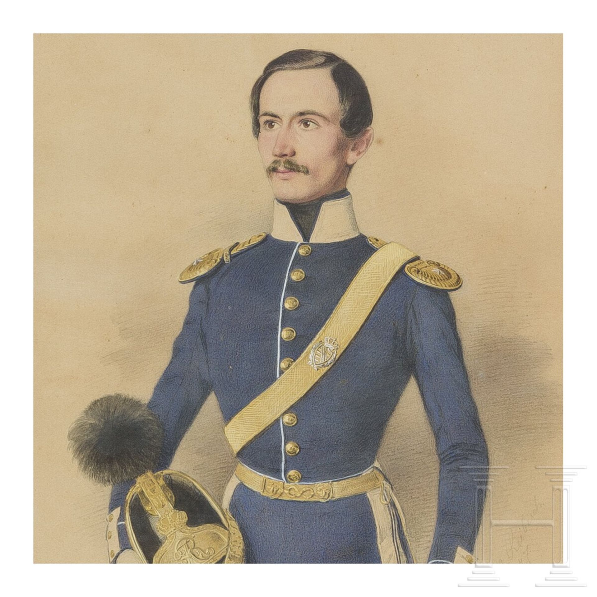 Günther Reibisch - Oberleutnant des Gardereiter-Regiments, datiert 1847 - Image 3 of 3