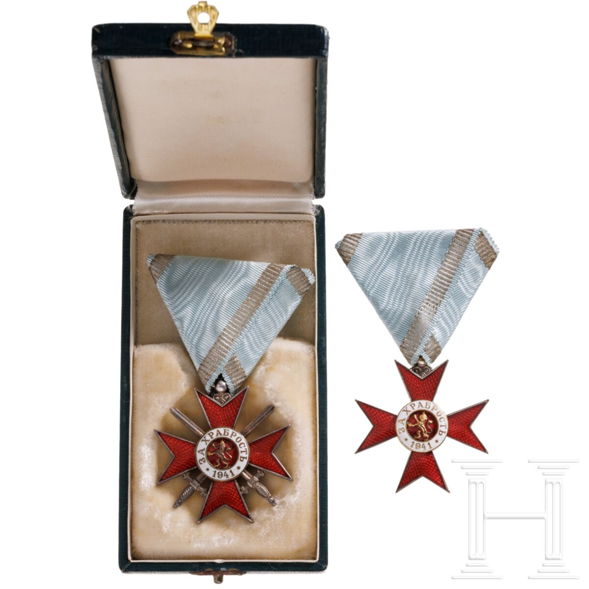 Zwei Militärorden "Für Tapferkeit",  4. Klasse, 2. Stufe, 5. Modell (1941 - 1943)