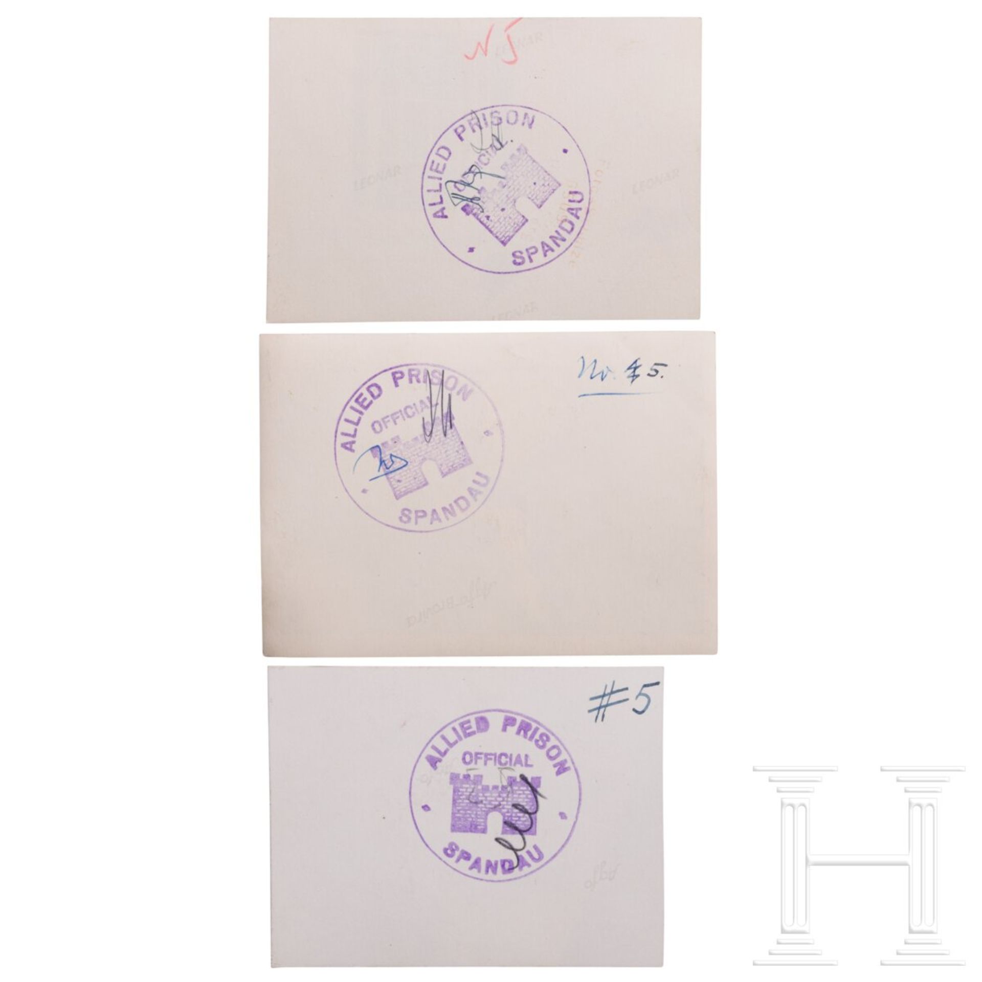 Albert Speer - zwei handgeschriebene Briefe an seine Frau und seinen Sohn 1959 sowie drei private Fo - Bild 5 aus 5