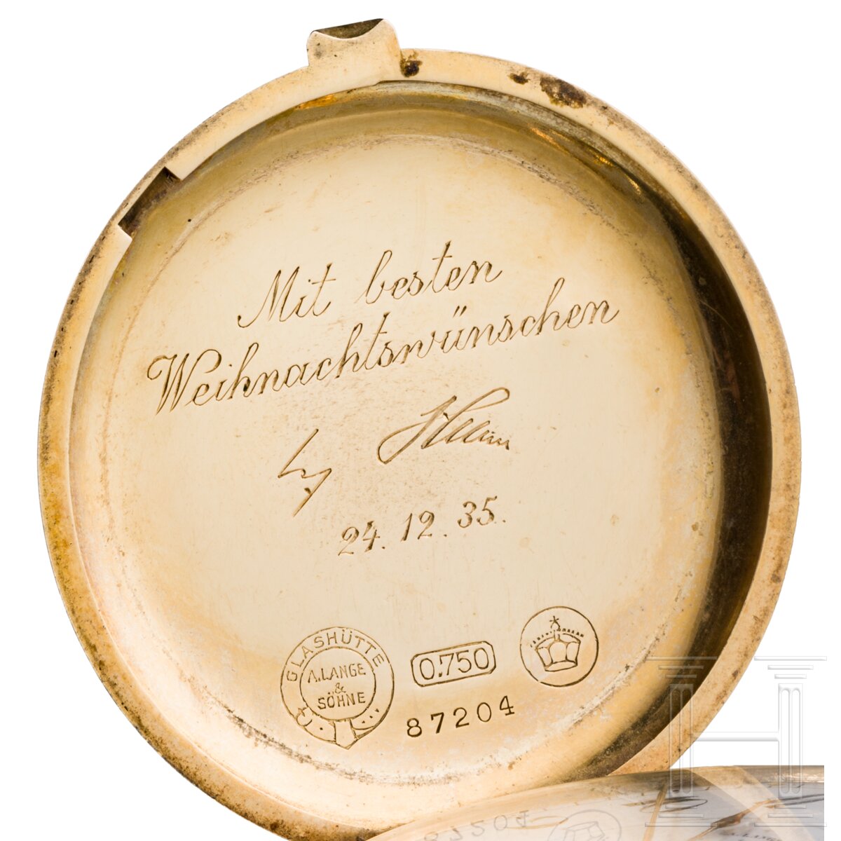 Konteradmiral Karl-Jesko von Puttkamer - goldene Lange & Söhne-Taschenuhr mit Geschenkgravur Adolf H - Image 3 of 8