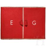 Emmy Göring - rote Maroquinledermappe mit geflochtener weißer Ledereinfassung