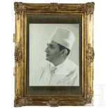 Sultan Mohammed V. von Marokko - großformatiges Portraitfoto mit Widmung