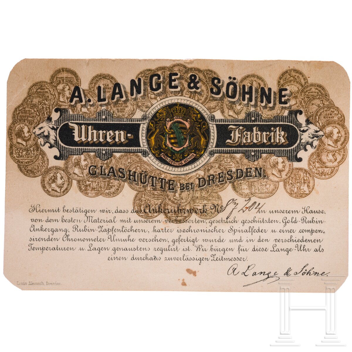 Konteradmiral Karl-Jesko von Puttkamer - goldene Lange & Söhne-Taschenuhr mit Geschenkgravur Adolf H - Image 7 of 8