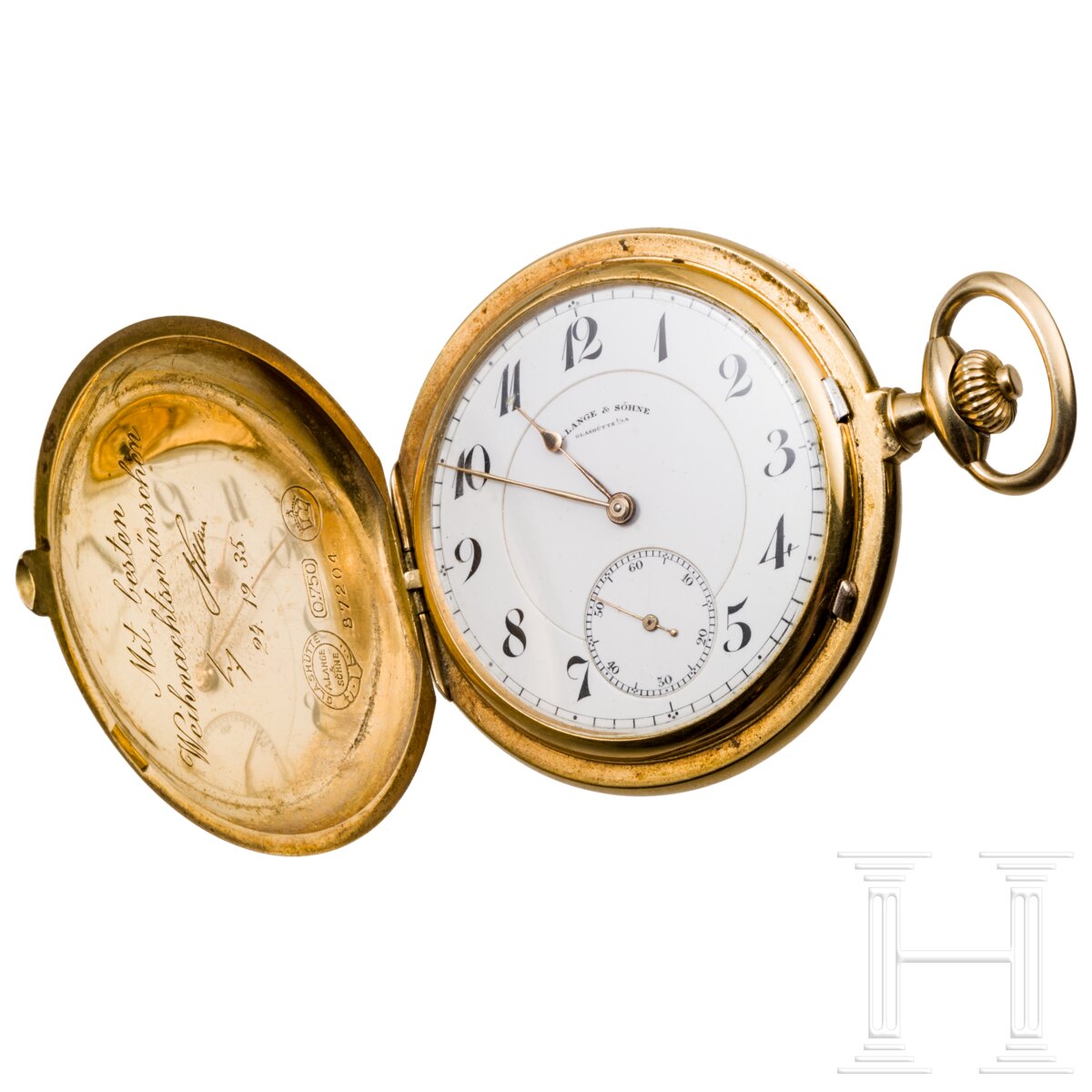 Konteradmiral Karl-Jesko von Puttkamer - goldene Lange & Söhne-Taschenuhr mit Geschenkgravur Adolf H