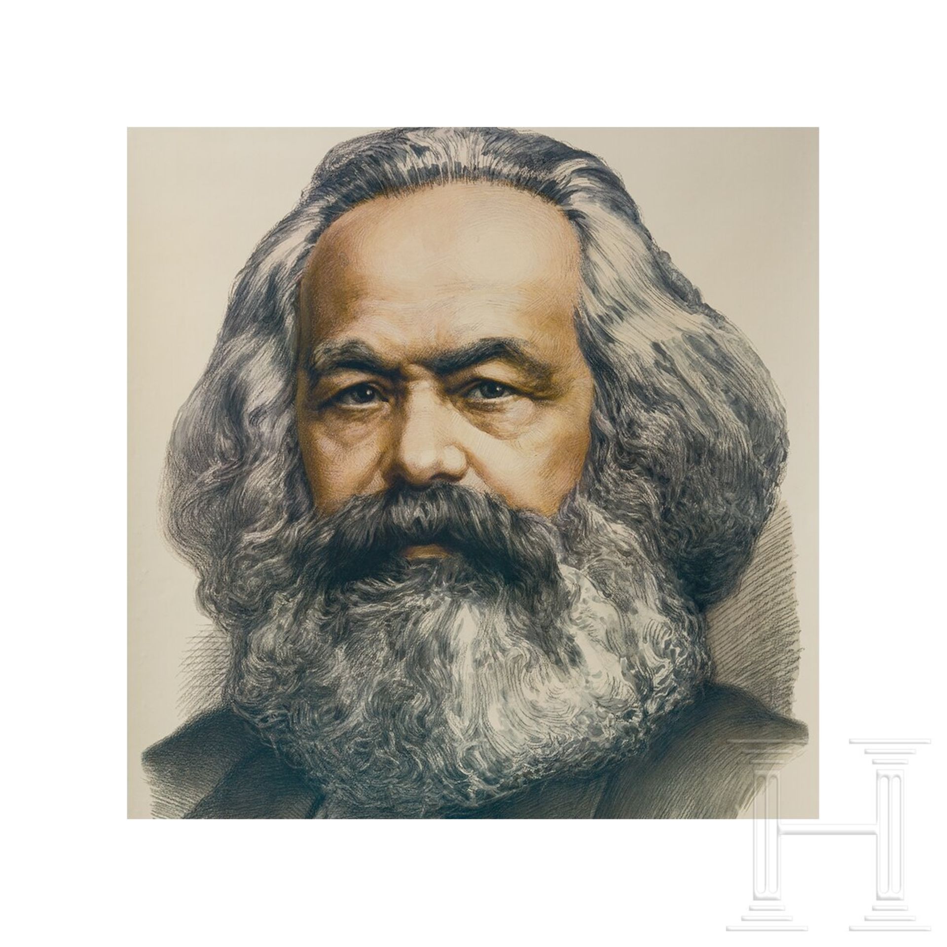 Drei Plakate der "Väter der Revolution", Marx, Engels und Lenin, 1980er Jahre - Bild 2 aus 4