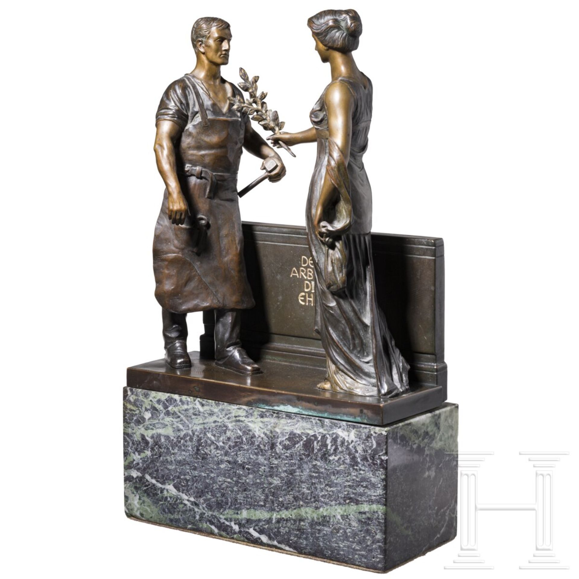 Bronzeplastik "Der Arbeit die Ehre" - Image 2 of 4