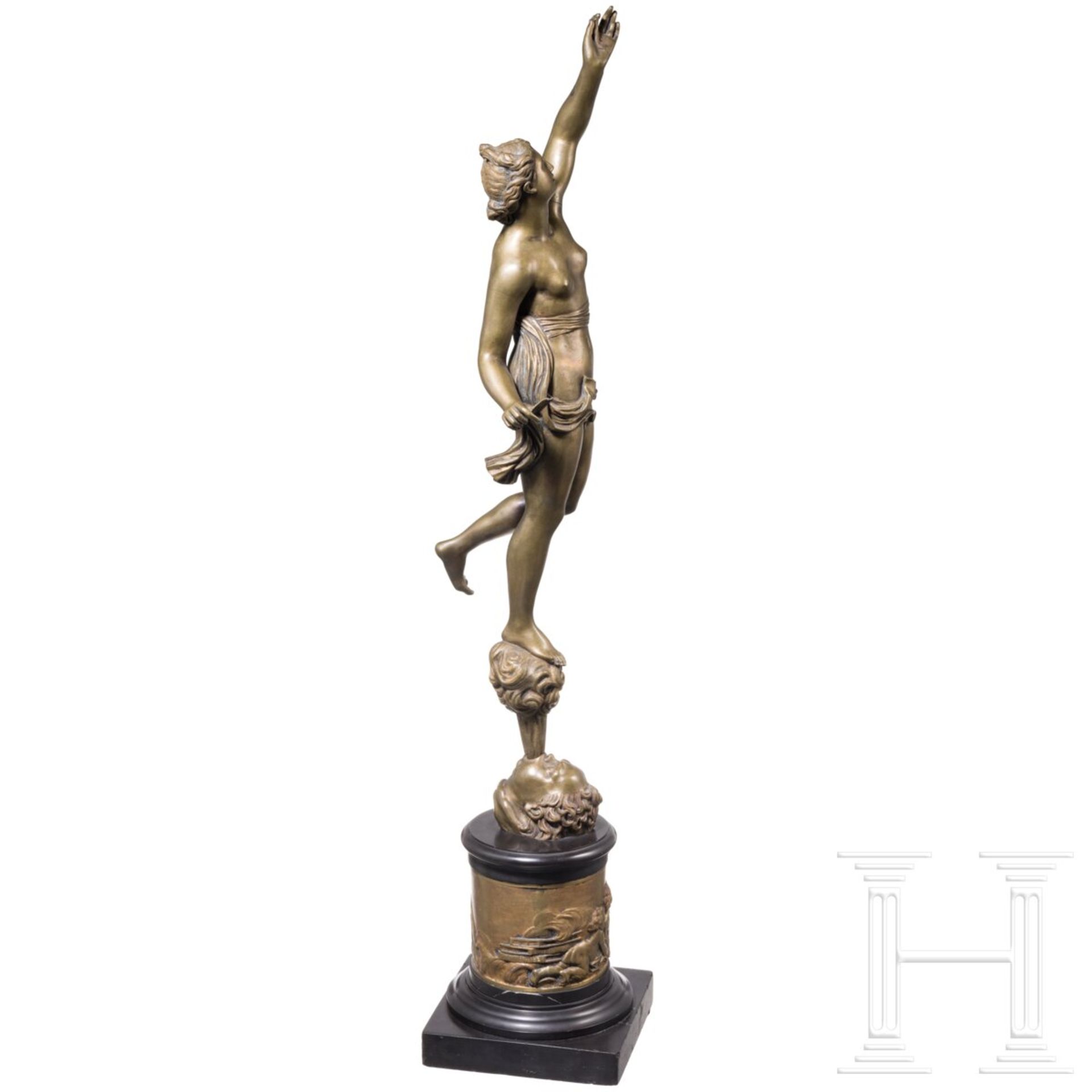 Vom Wind getragene Flora aus Bronze, Frankreich/Italien, 19. Jhdt. - Image 2 of 6