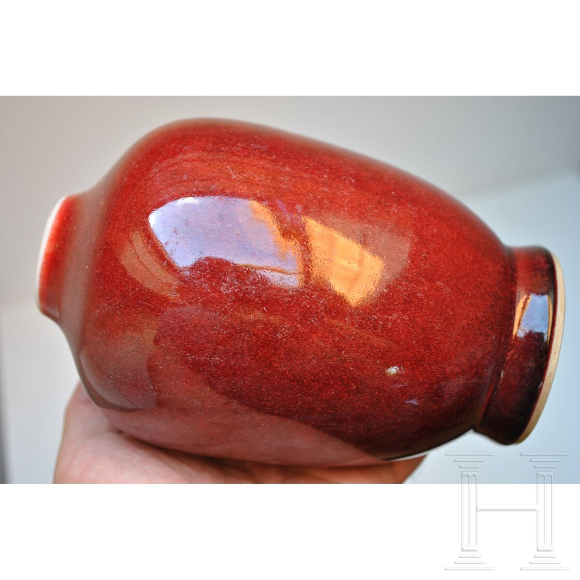 Kupferrot glasierte Vase, China, 19./20. Jhdt.  - Bild 9 aus 14