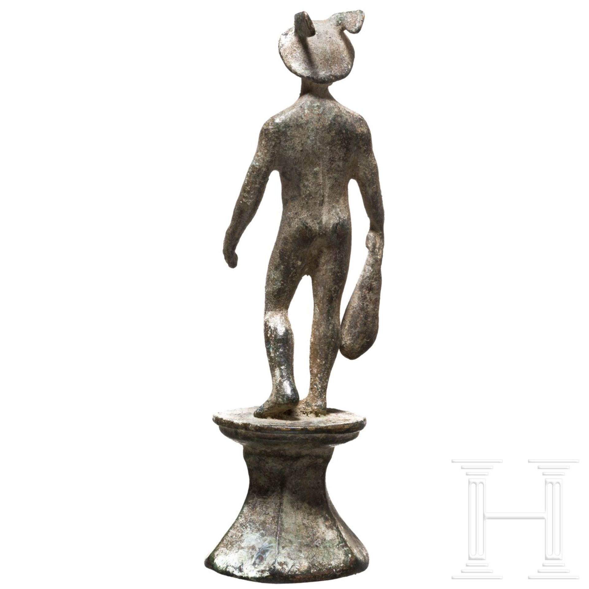 Bronzestatuette des Merkur, römisch, 2. - 3. Jhdt. - Bild 3 aus 4