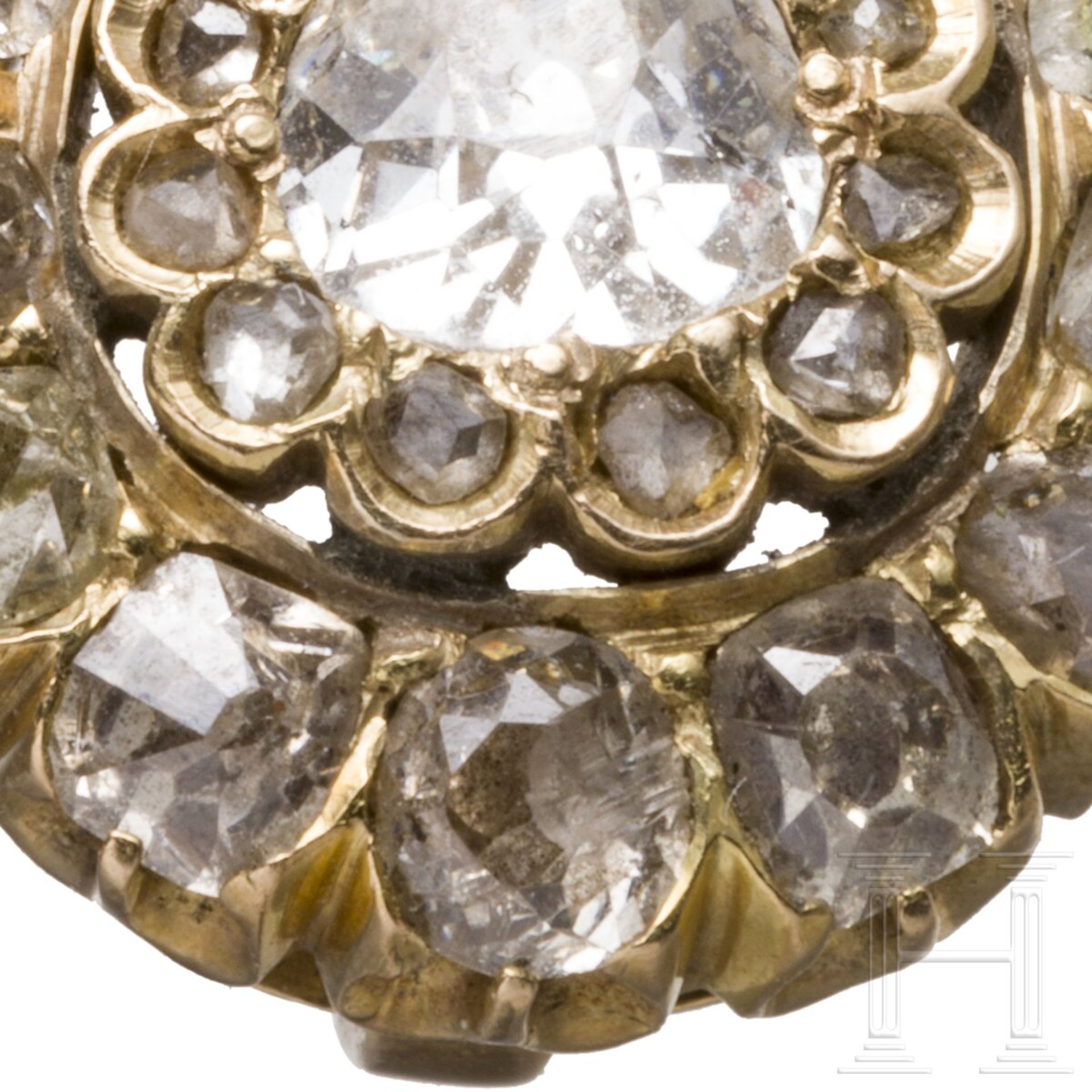 Ein Paar Altschliff-Diamant-Ohrringe - Bild 4 aus 6