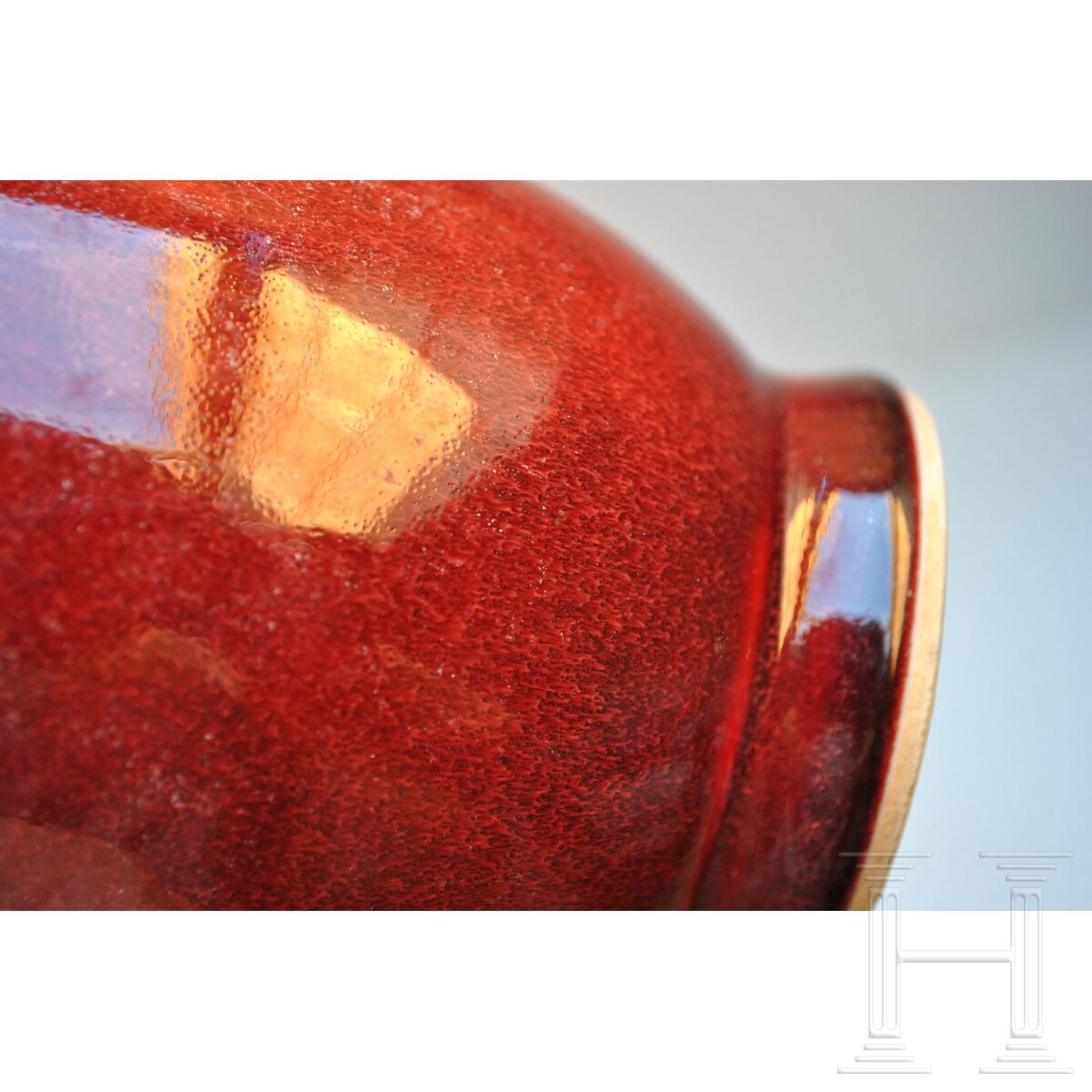 Kupferrot glasierte Vase, China, 19./20. Jhdt.  - Bild 10 aus 14