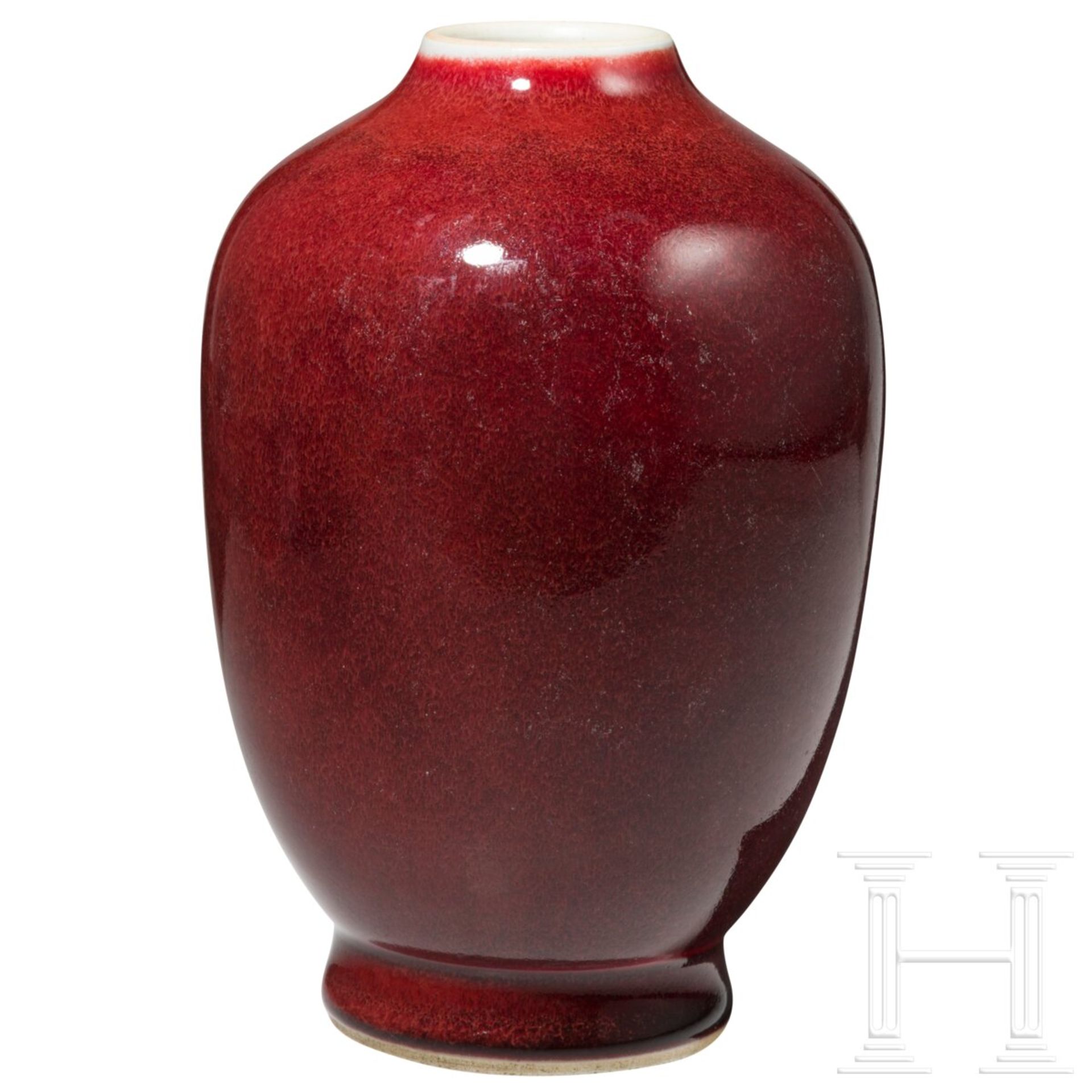 Kupferrot glasierte Vase, China, 19./20. Jhdt. 