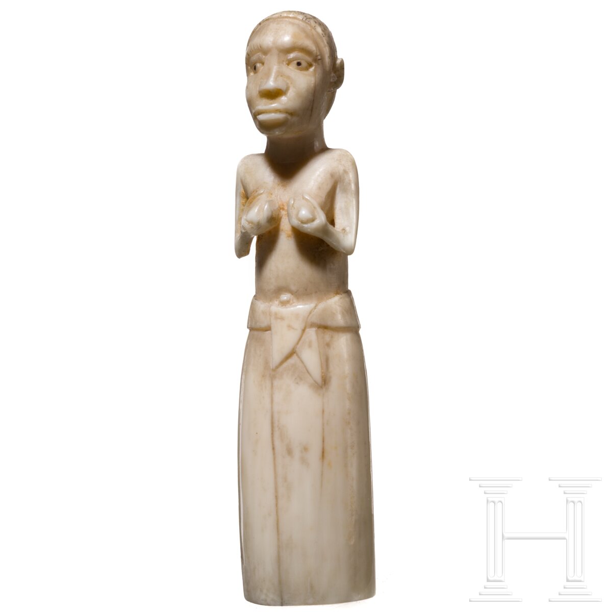 Elfenbeinfigur einer afrikanischen Frau, um 1890