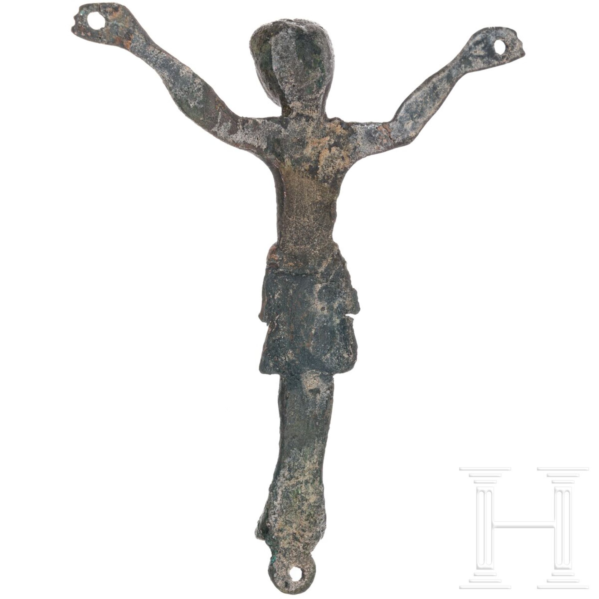 Corpus Christi aus Bronze von einem romanischen Kruzifix, 10. - 11. Jhdt. - Image 2 of 4