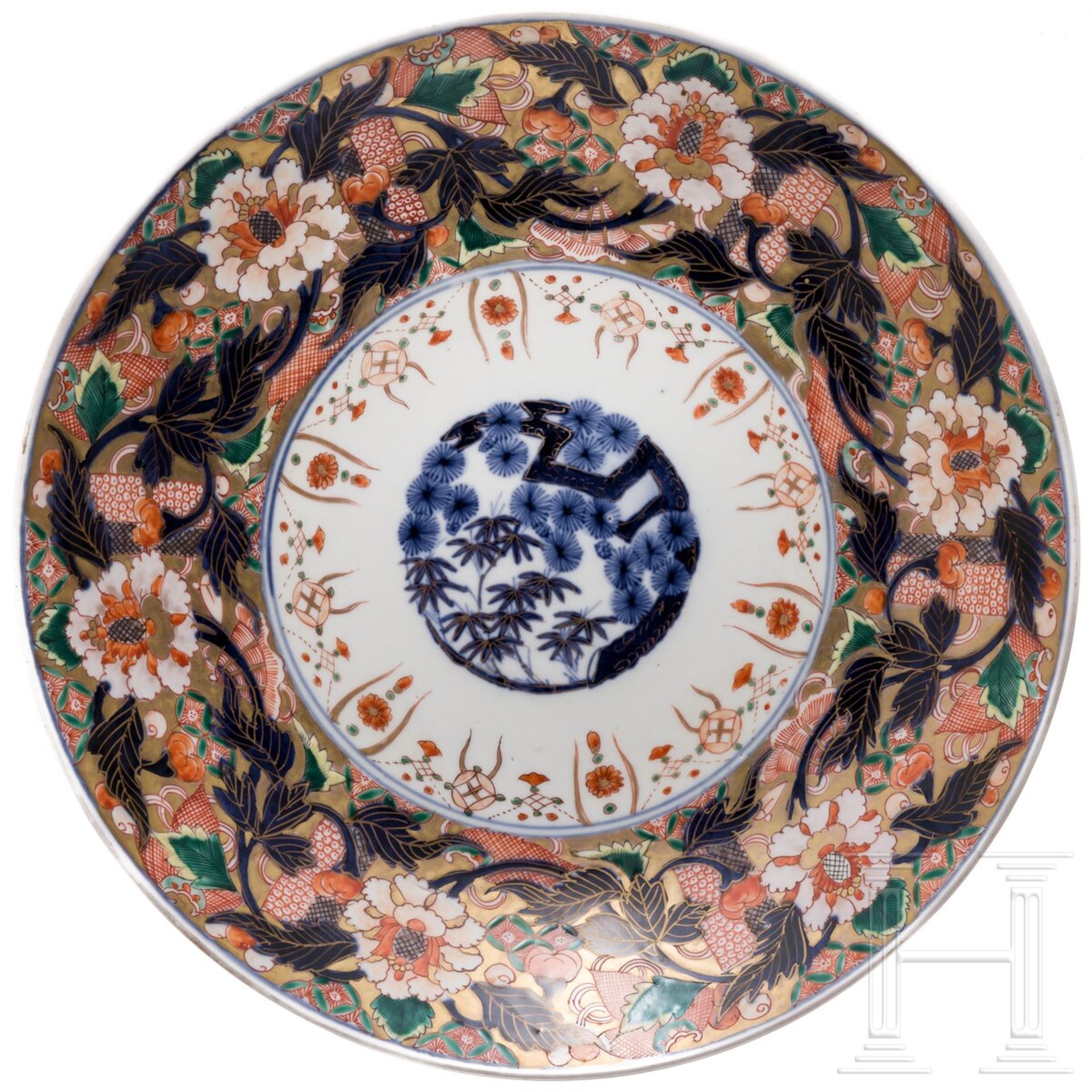 Großer Imari-Teller, China, 19. Jhdt.