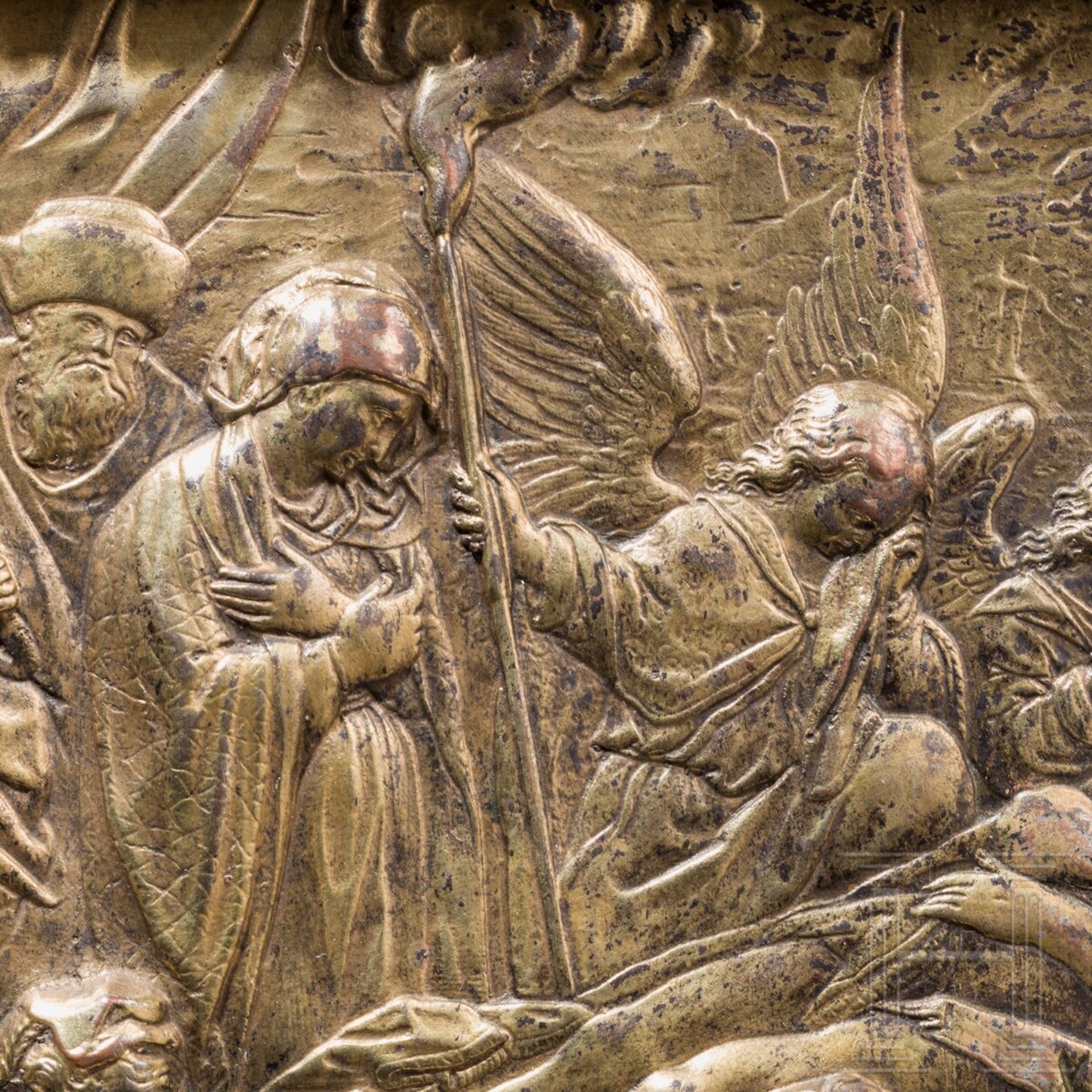 Die Beweinung Christi in Galvano-Kupferrelief, flämisch, 19. Jhdt. - Image 4 of 5