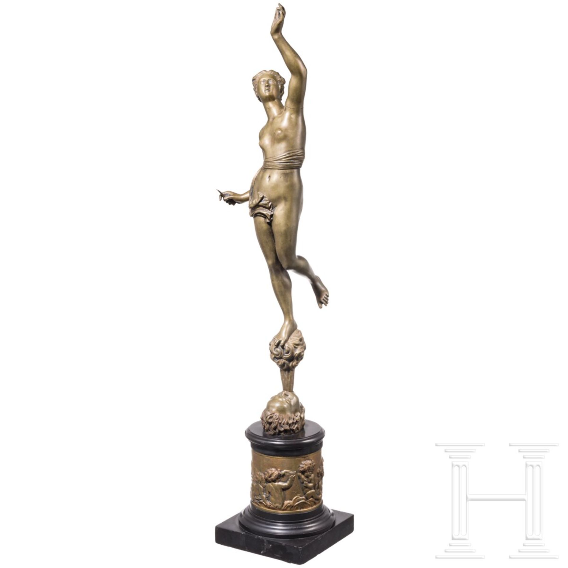 Vom Wind getragene Flora aus Bronze, Frankreich/Italien, 19. Jhdt. - Image 3 of 6
