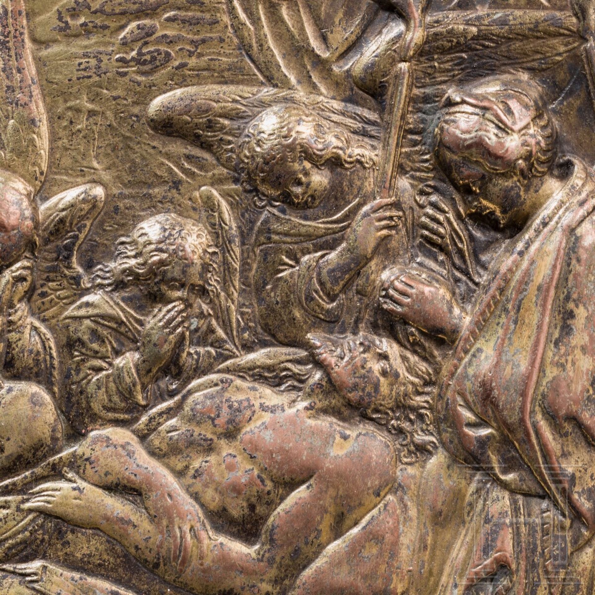 Die Beweinung Christi in Galvano-Kupferrelief, flämisch, 19. Jhdt. - Image 3 of 5