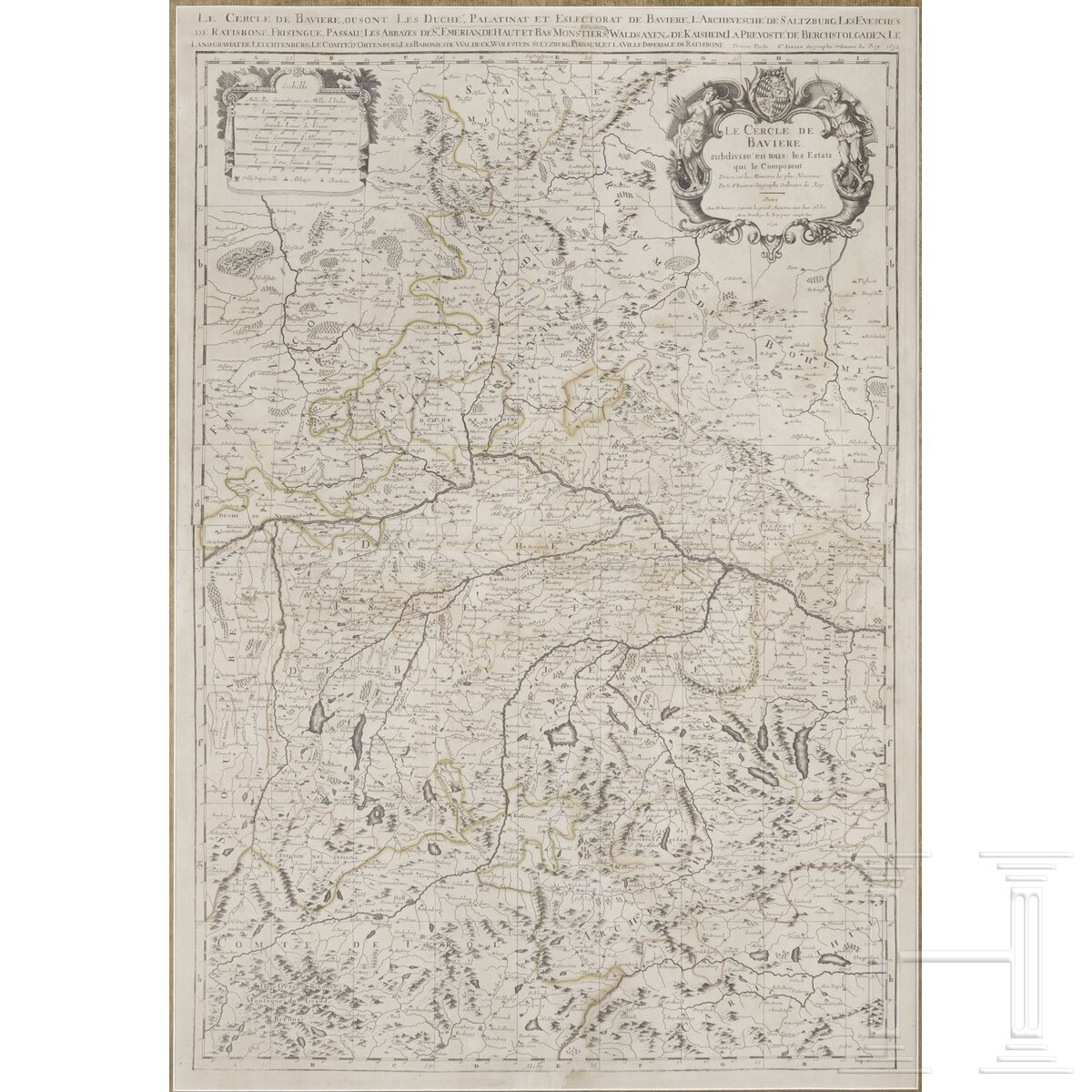 Sanson/Jaillot, Karte der bayerischen Regionen, Paris, 1692