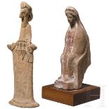 Zwei Votivfiguren aus Keramik, griechisch, 6. - 5. Jhdt. v. Chr.