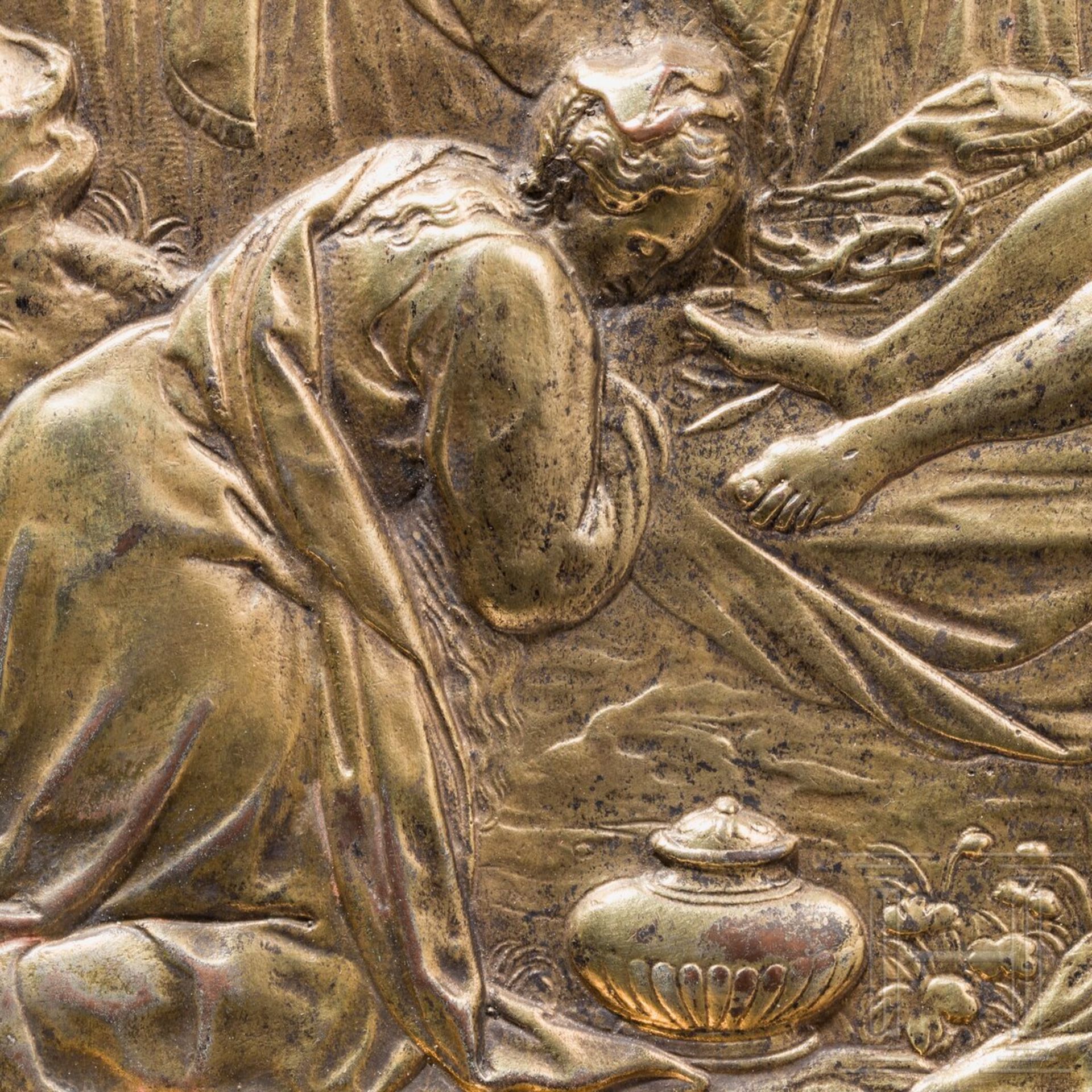 Die Beweinung Christi in Galvano-Kupferrelief, flämisch, 19. Jhdt. - Image 2 of 5
