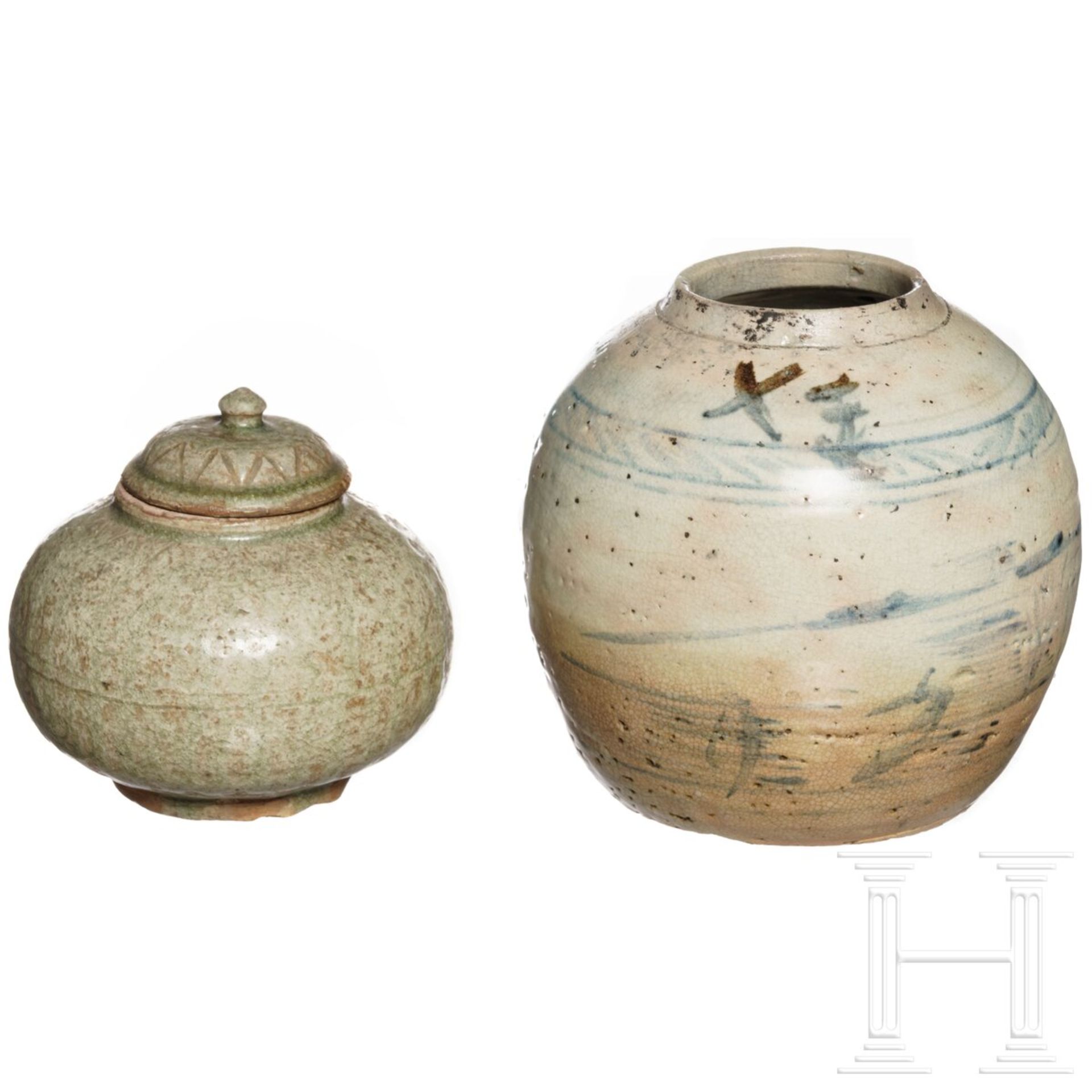 Zwei Chinesische Schiffswrack Keramik-Gefäße, um 1900 - Bild 5 aus 5