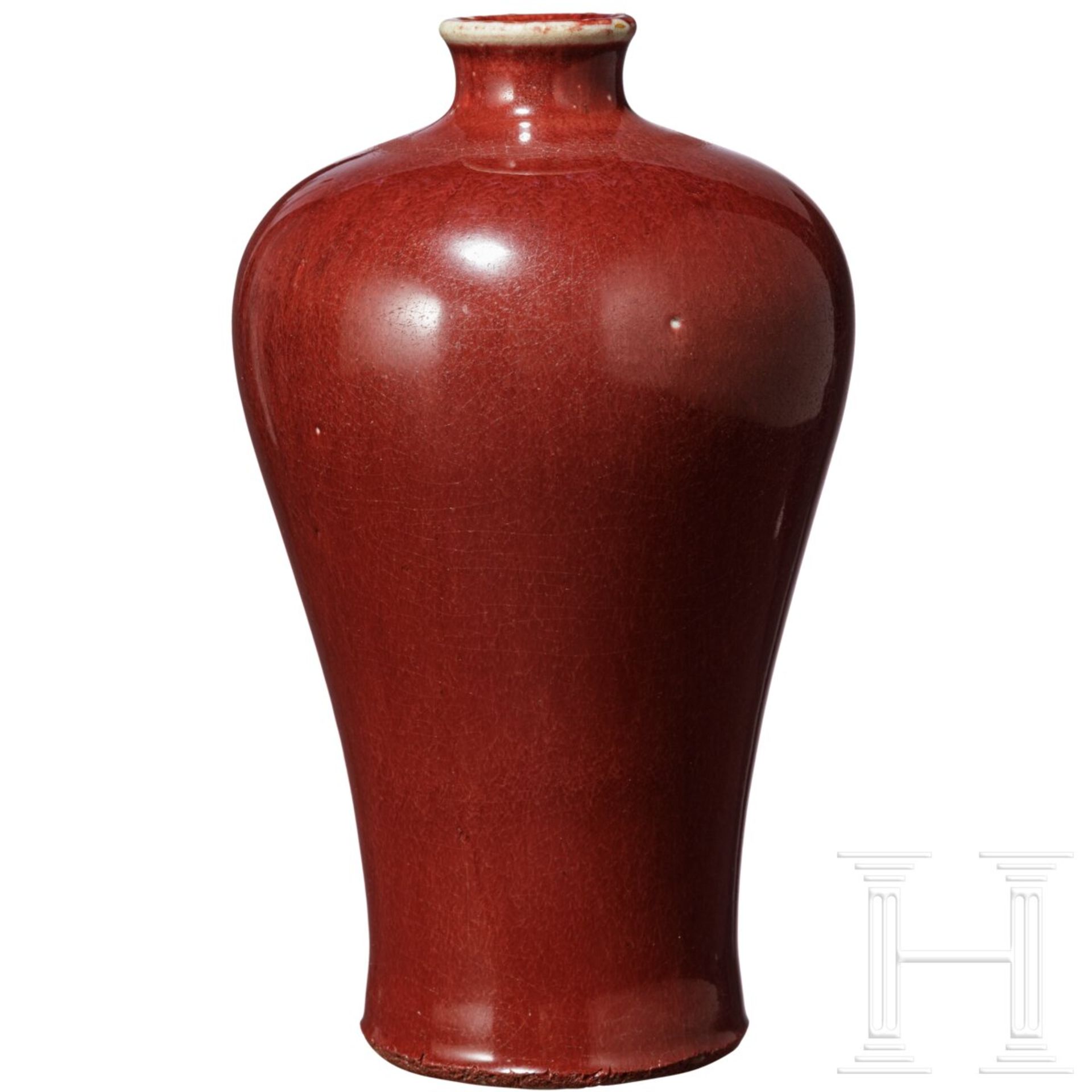 Sang-de-boef-glasierte Meiping-Vase, China, 18. Jhdt. - Image 3 of 13