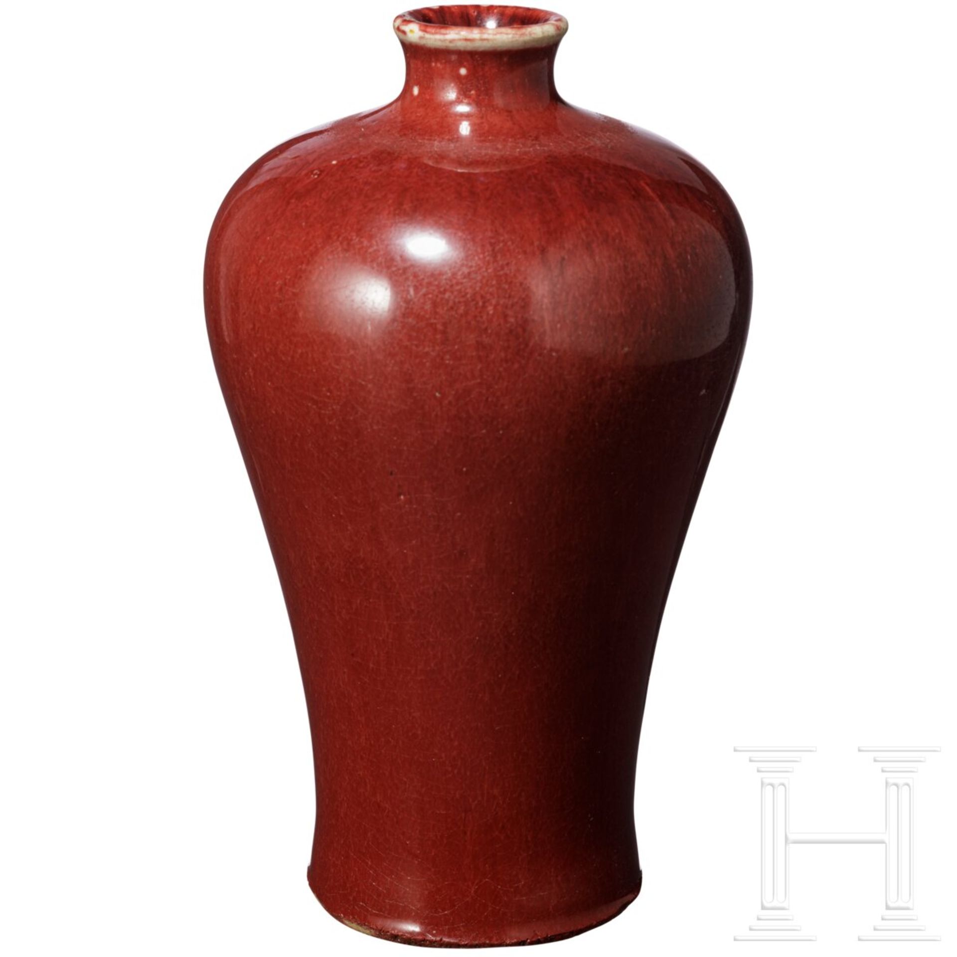 Sang-de-boef-glasierte Meiping-Vase, China, 18. Jhdt.