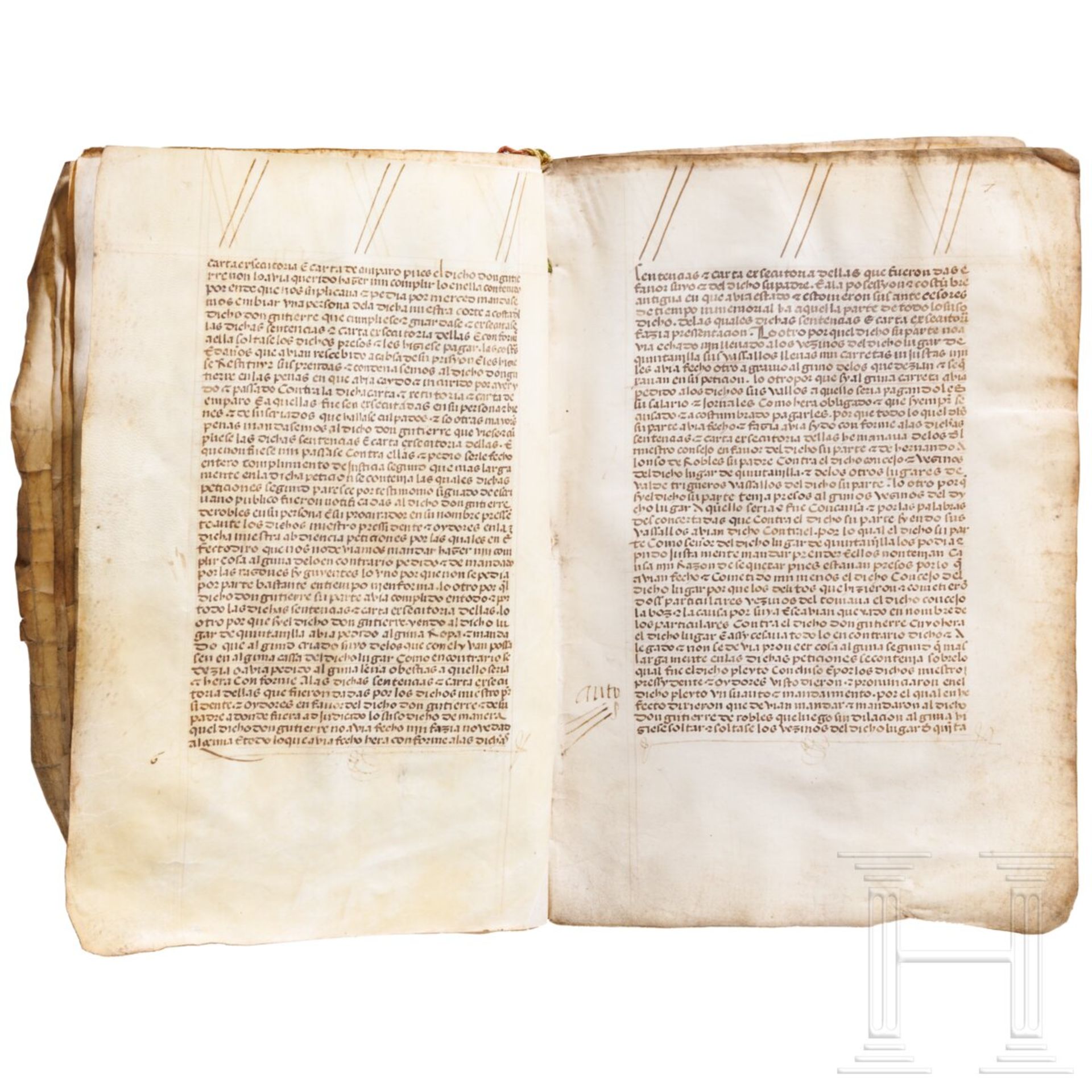 Dokument zur Familie Robles unter Karl V., datiert 1528 - Image 3 of 5