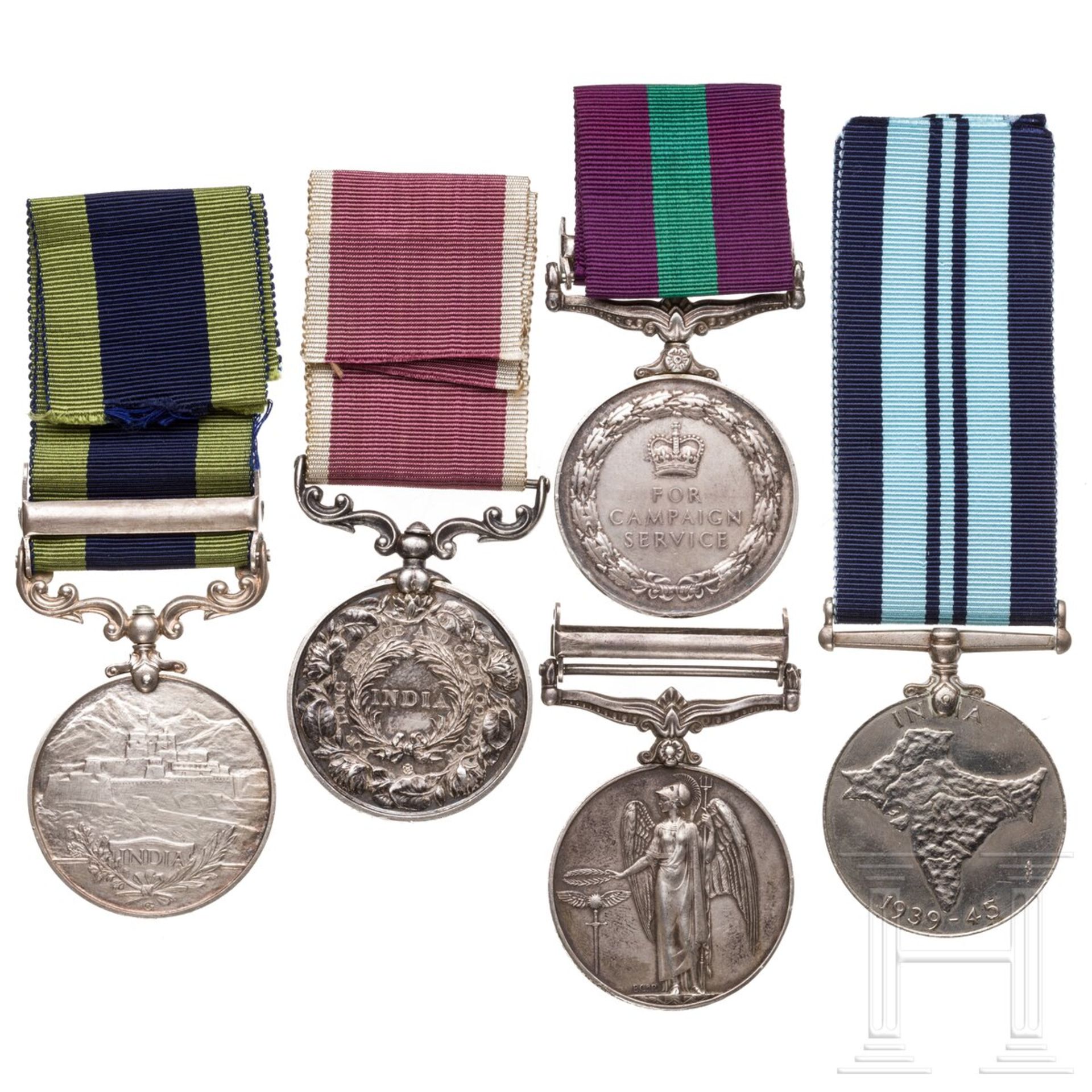 Fünf silberne Medaillen, Britisch Indien, 20. Jhdt. - Image 2 of 2