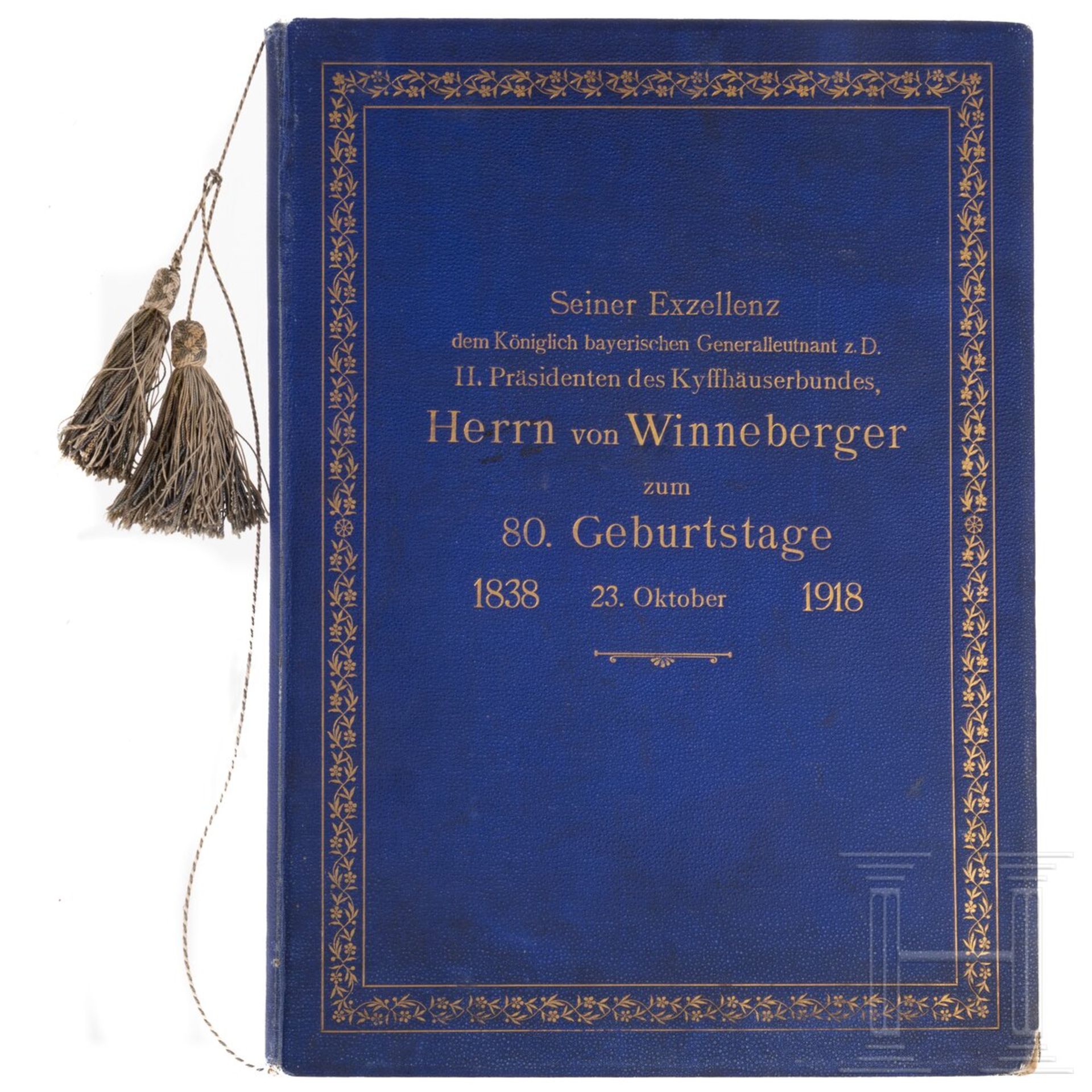 Generalleutnant von Winneberger - Geschenkmappe zum 80. Geburtstag als II. Präsident des Kyffhäuserb