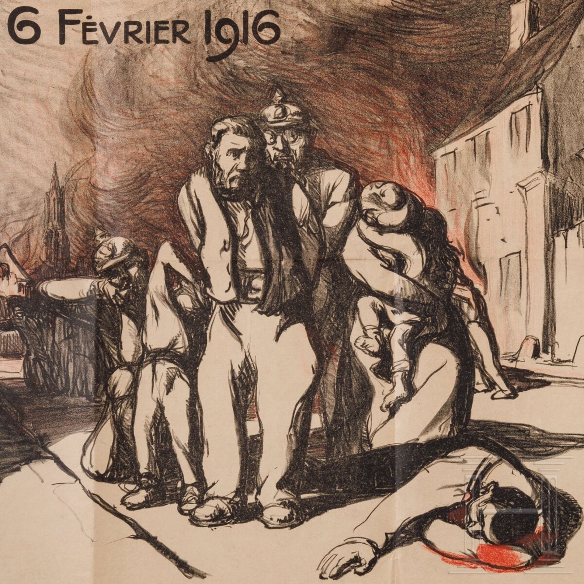 Plakat zur Erinnerung an den Weltkrieg "Journee de l'Oise, 6 fevrier 1916 - Pour les eprouves de la - Image 2 of 3