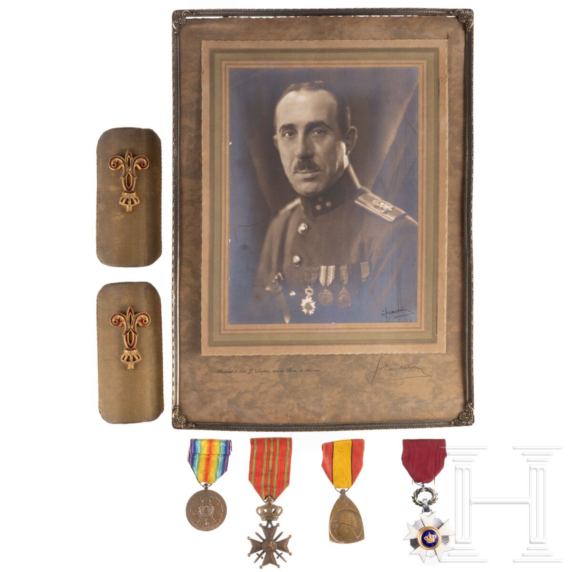 Auszeichnungen und Effekten eines belgischen Captains im 1. Weltkrieg