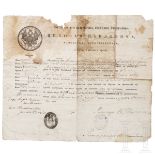 Zar Nikolaus I. - russisch-deutscher Passierschein, Lettland, datiert 1848