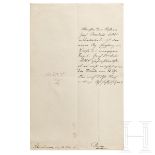 Kaiser Franz Joseph I. von Österreich - eigenhändige Antwort mit Paraphe, datiert "Schönbrunn, am 14