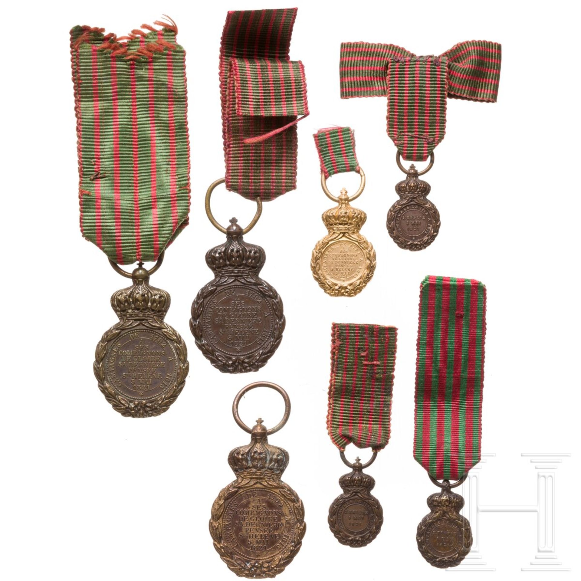 St.-Helena-Medaille - drei Reduktionen und vier Miniaturen - Bild 2 aus 2