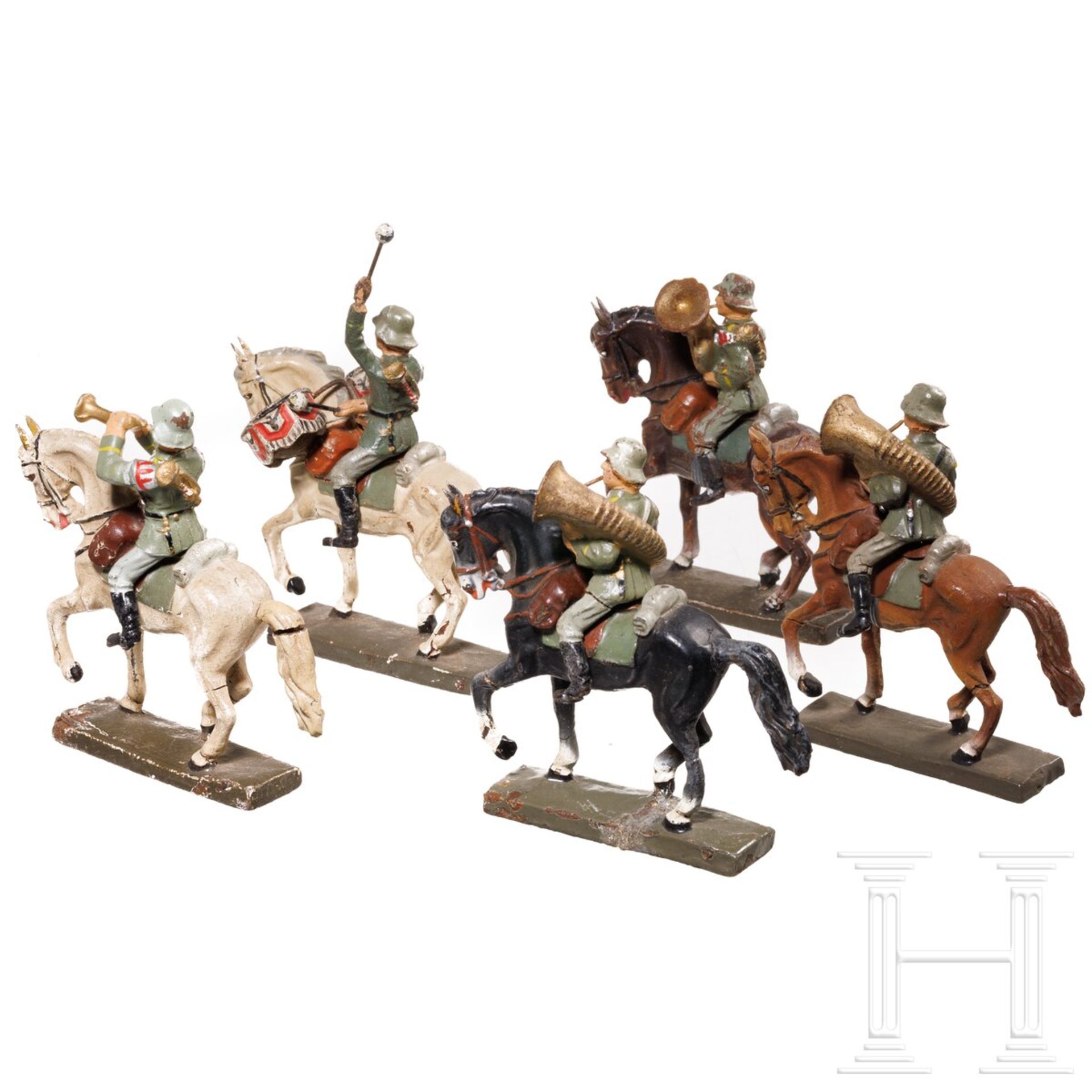 Lineol fünf Musiker des Heeres zu Pferd mit Kesselpauker - Bild 2 aus 5