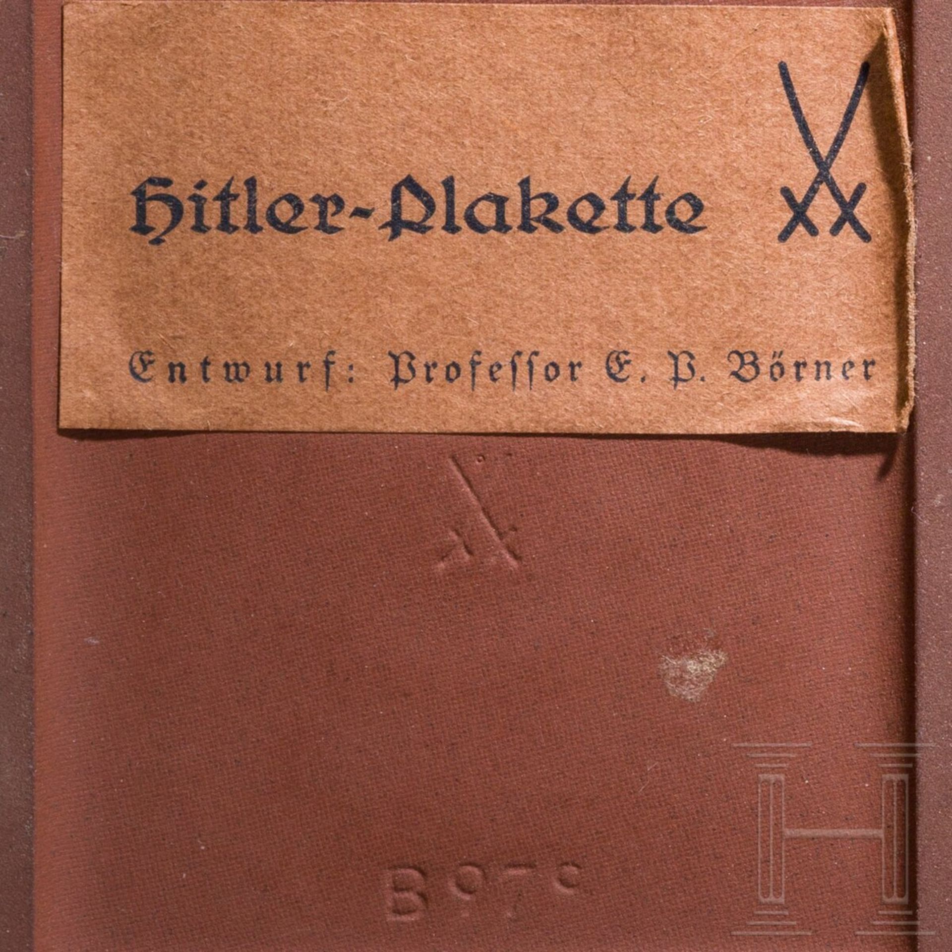 Professor Emil Paul Börner - "Hitler-Plakette" der Porzellanmanufaktur Meissen - Bild 3 aus 3