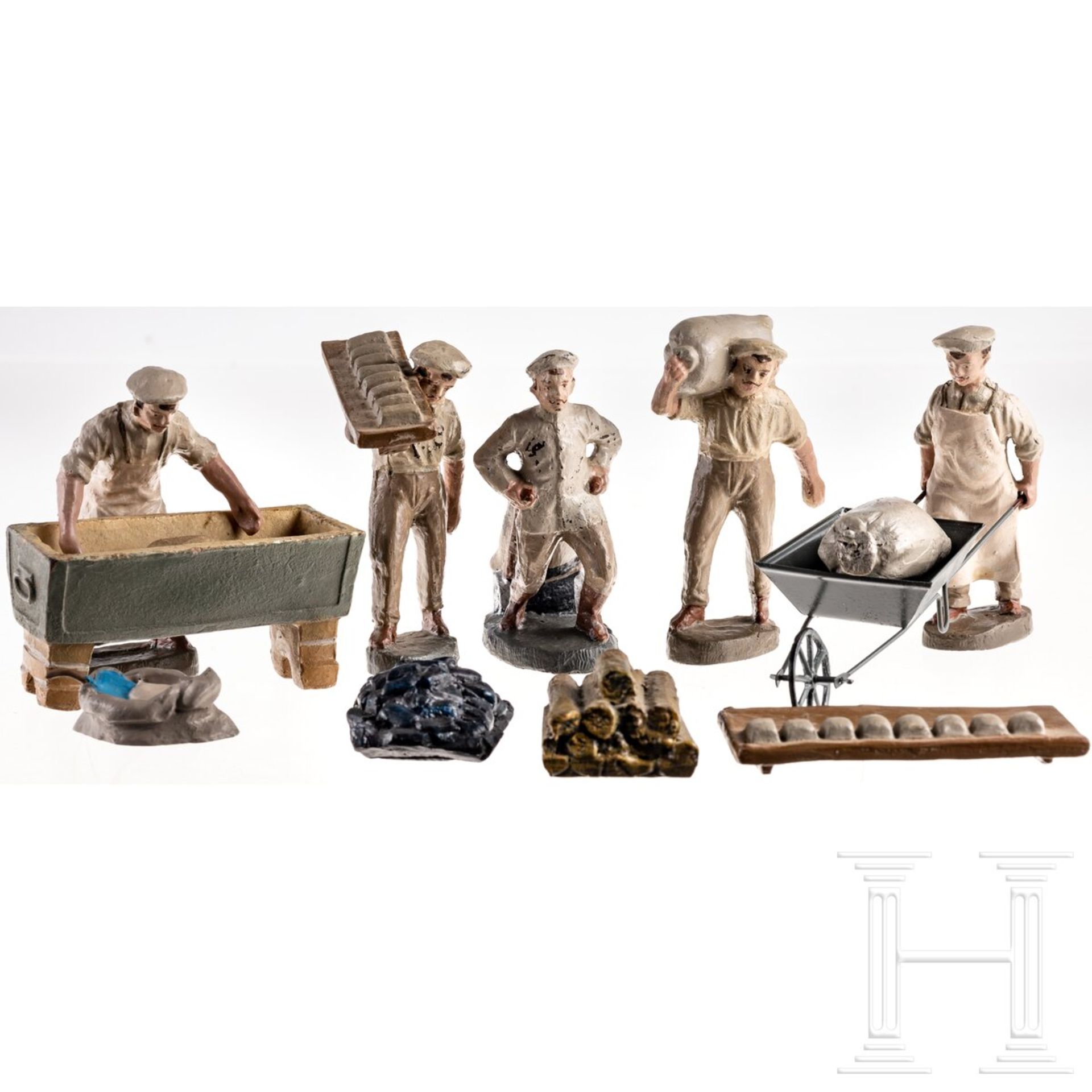 Fünf Bäckereifiguren zur 10 cm-Serie mit Zubehör, Hausser-Germany/Mebanol Mustermodelle - Bild 2 aus 4