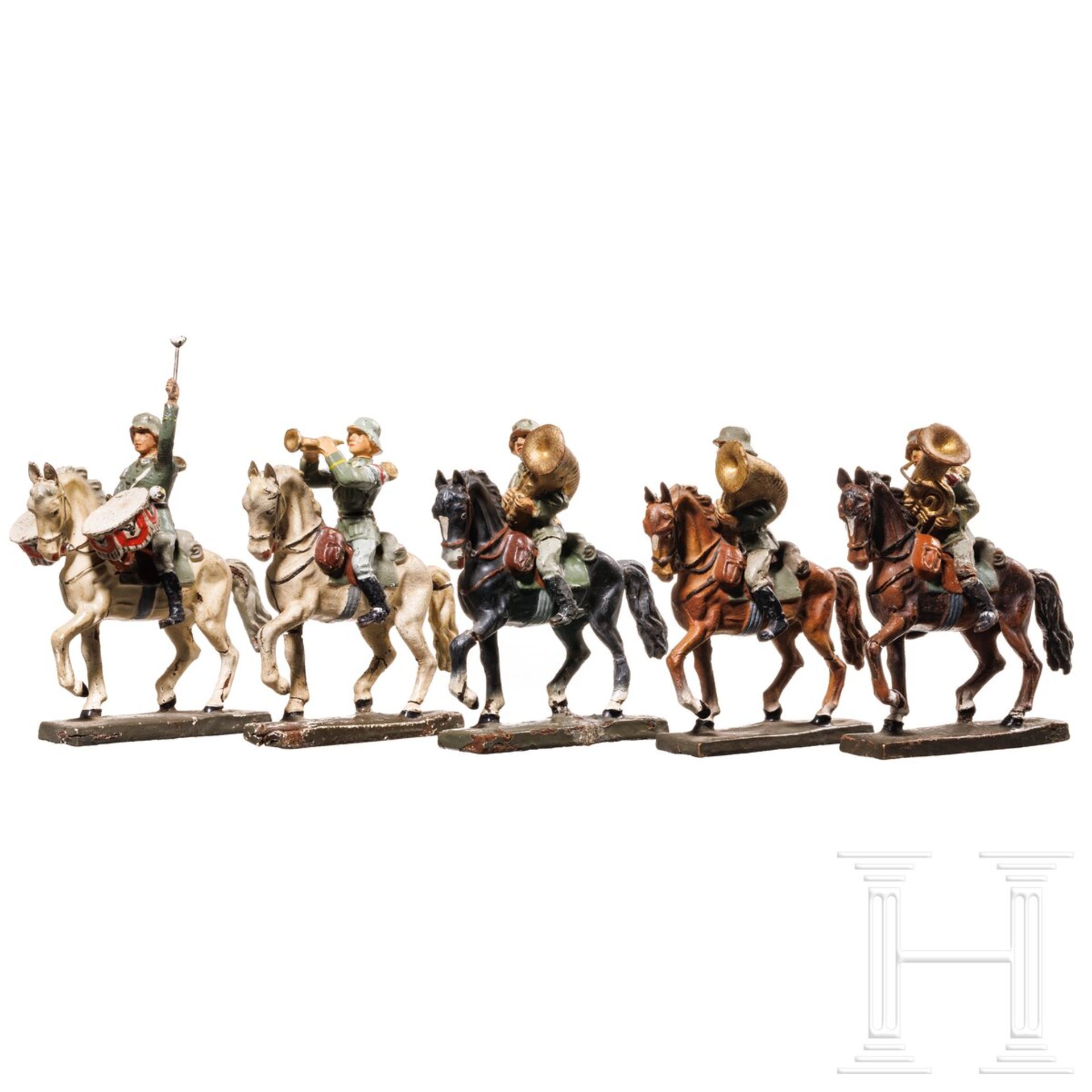 Lineol fünf Musiker des Heeres zu Pferd mit Kesselpauker - Bild 3 aus 5