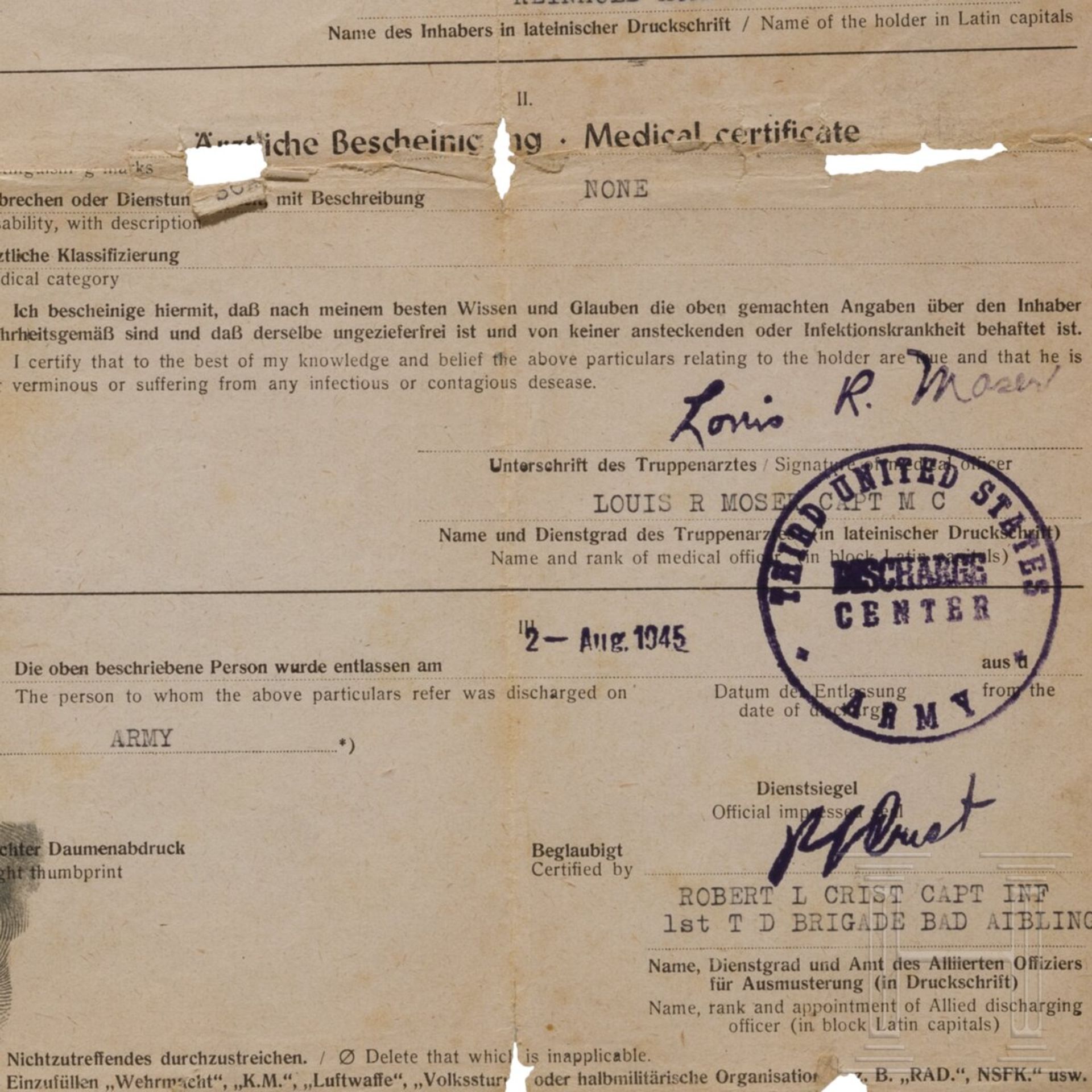 Dokumente eines wegen Hochverrates (wegen Hörens von Feindsendern?) angeklagten Schreiners - Image 4 of 4