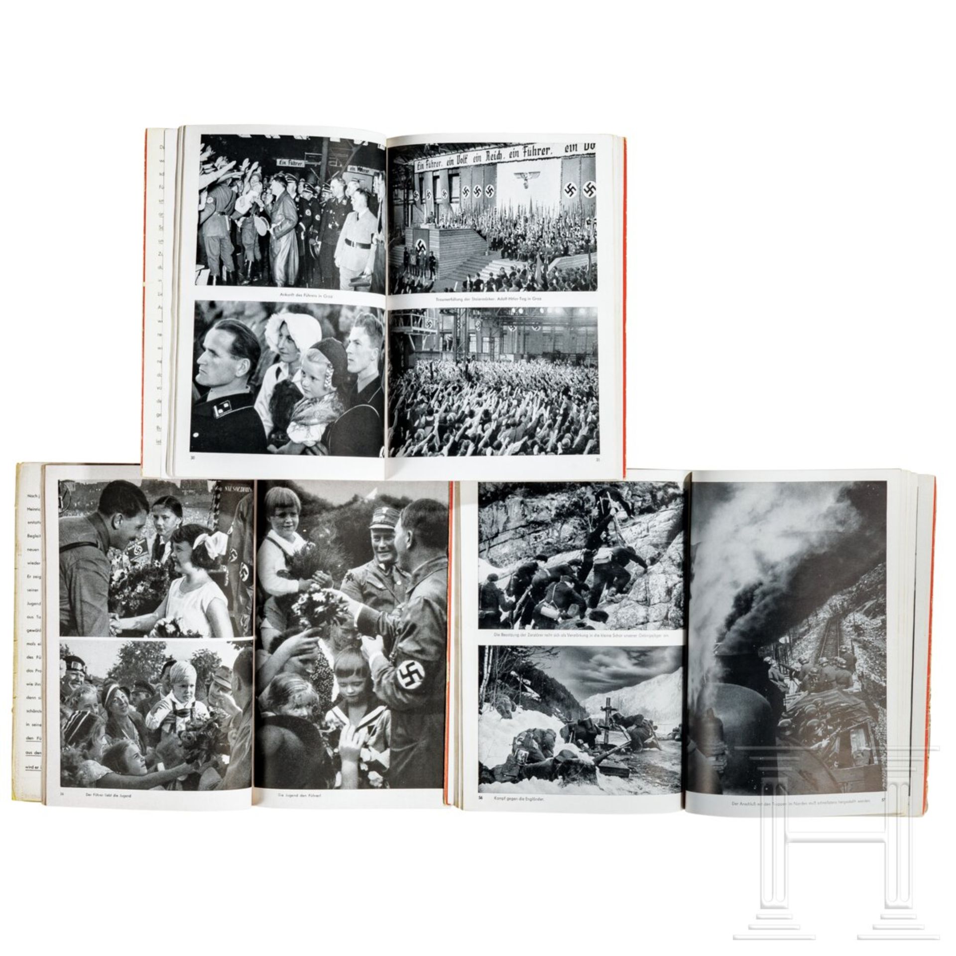 Konvolut mit zehn Büchern, dabei Heinrich Hoffmann, Plakaten, kleinen Fotoalben, Kennkarte von 1942  - Bild 3 aus 9