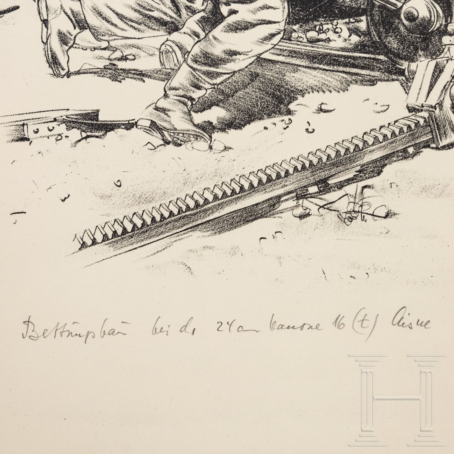 Josef Arens - 14 Steindrucke der Wehrmacht in Rotterdam und Dünkirchen - Image 11 of 12