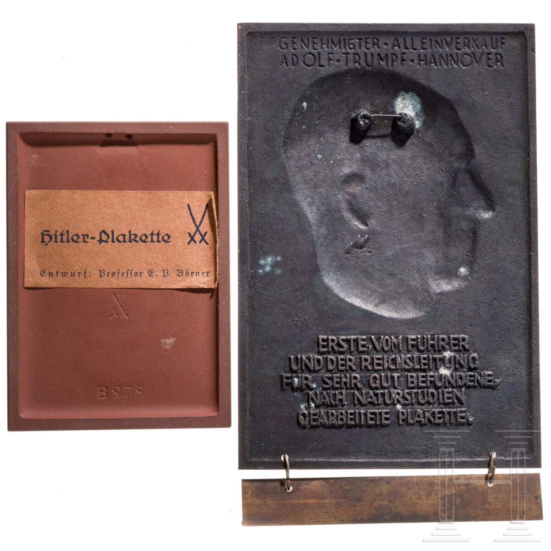 Professor Emil Paul Börner - "Hitler-Plakette" der Porzellanmanufaktur Meissen - Bild 2 aus 3