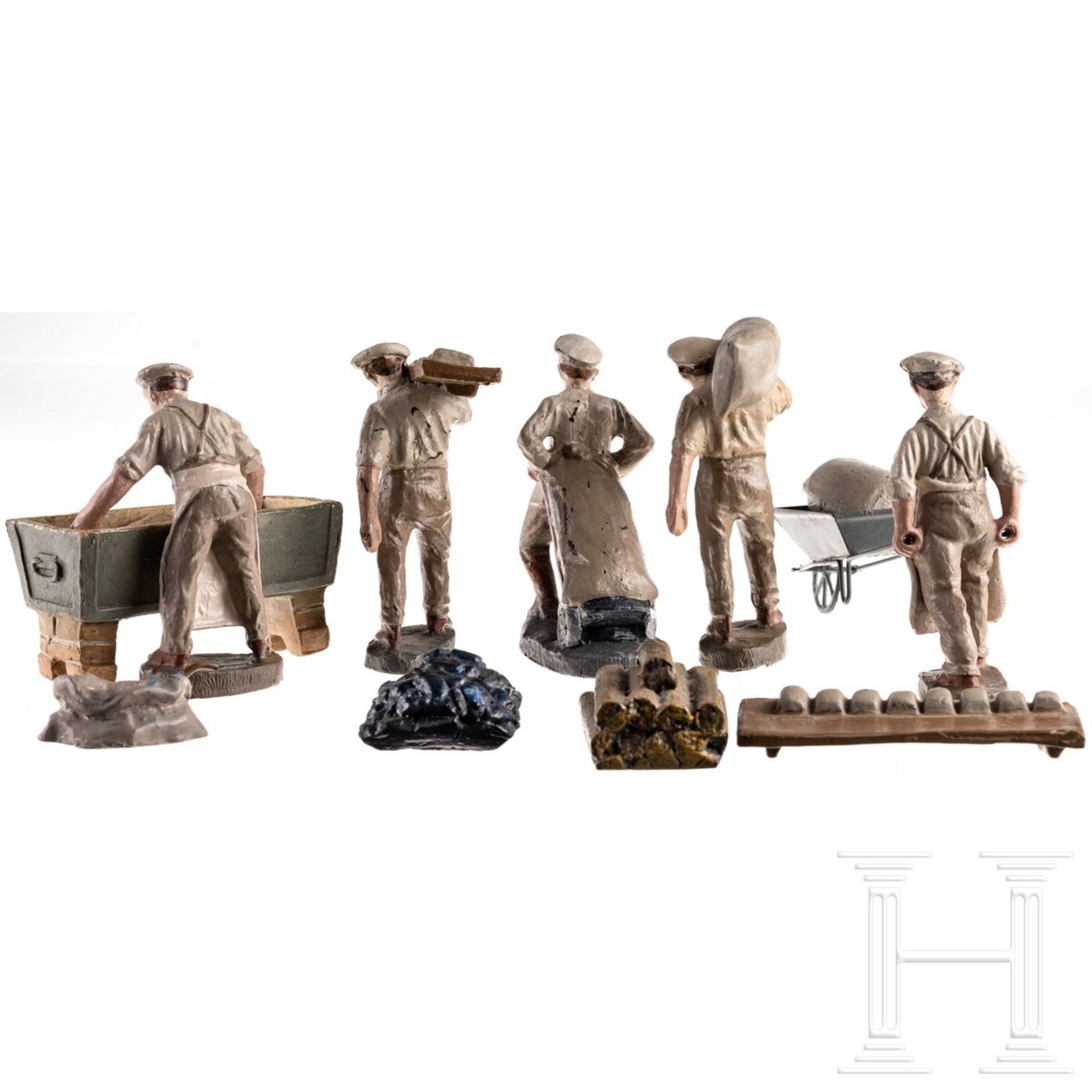 Fünf Bäckereifiguren zur 10 cm-Serie mit Zubehör, Hausser-Germany/Mebanol Mustermodelle - Bild 3 aus 4