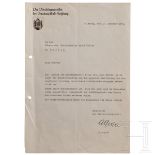 Anton Giger (1885 - 1945) - signiertes Glückwunschschreiben des Salzburger Oberbürgermeisters zum Ja