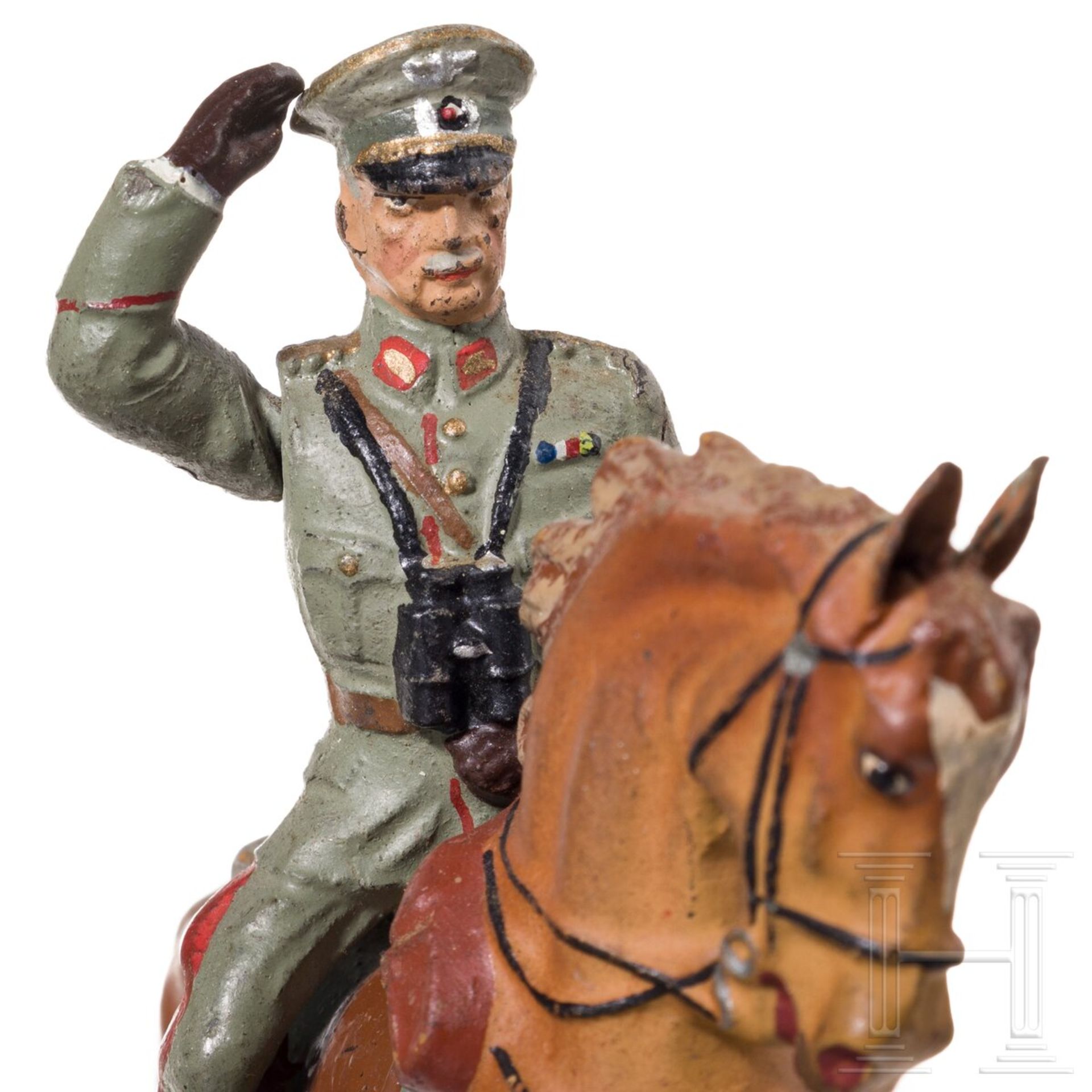 Drei Lineol Soldaten zu Pferd, dabei ein General mit beweglichem Arm 5/191 - Bild 4 aus 5