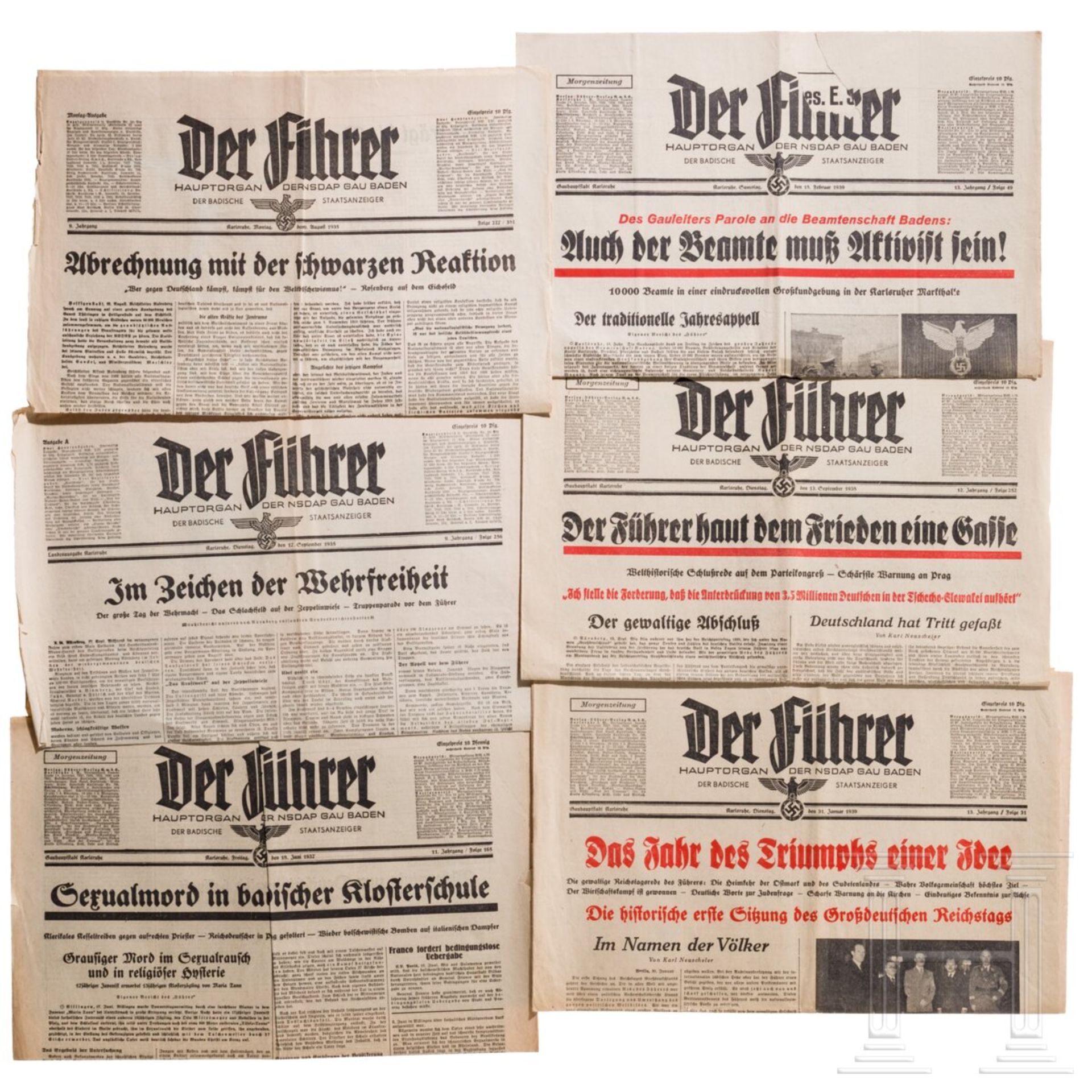 Ca. 30 Fragmente der Zeitschrift "Der Führer" - Image 2 of 2